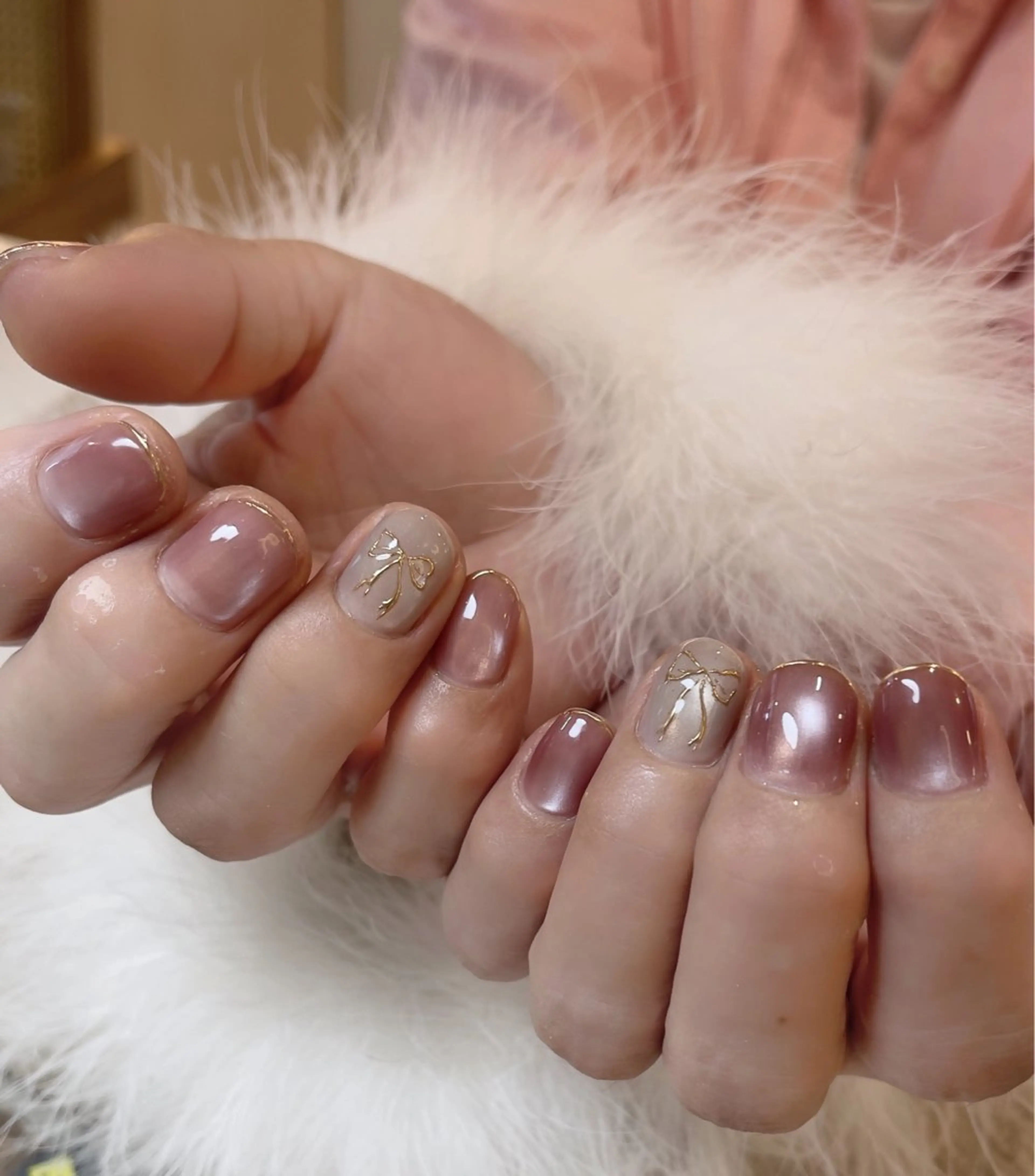 ネイル マグネットネイル リボン ちりんネイル所属・chirin nailのネイルデザイン