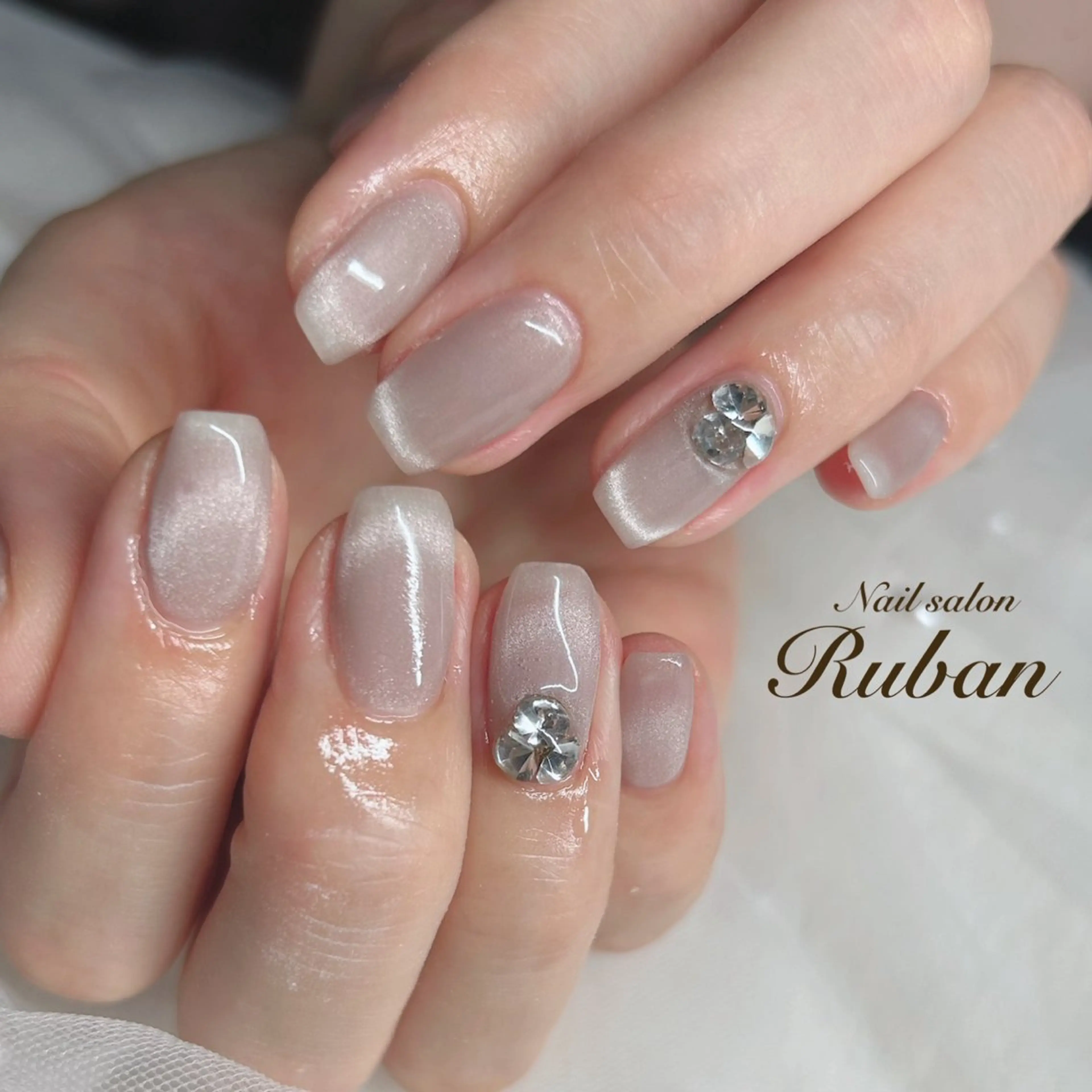 ネイル フレンチネイル マグネットネイル マグネットフレンチ Nail salon Ruban所属・Nail salon Rubanのネイルデザイン
