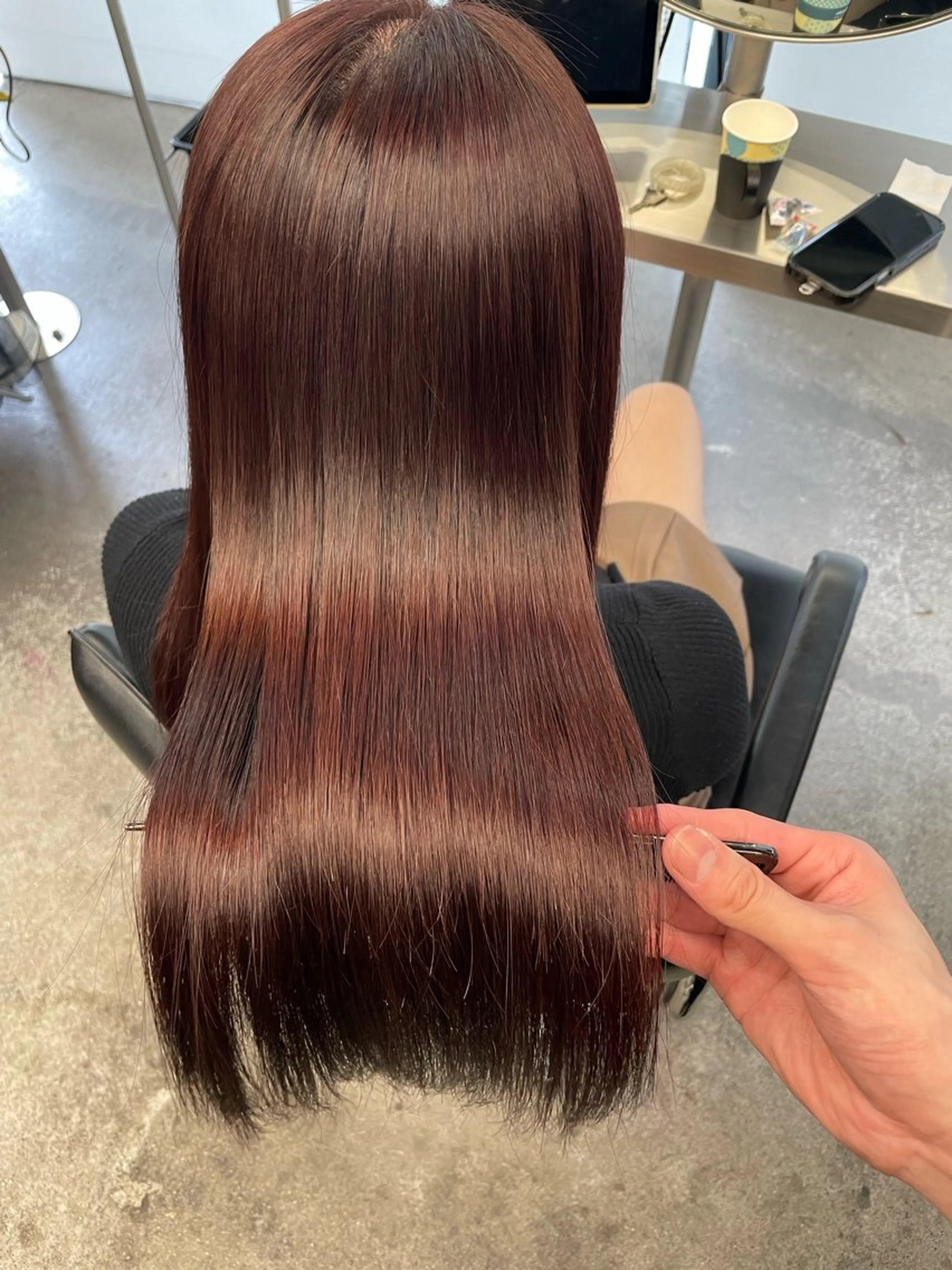 ロング カラー パーマ 髪質改善 縮毛矯正 カット ヘアカラー 縮毛矯正 高山🐬髪質改善 池袋で縮毛矯正のヘアスタイル