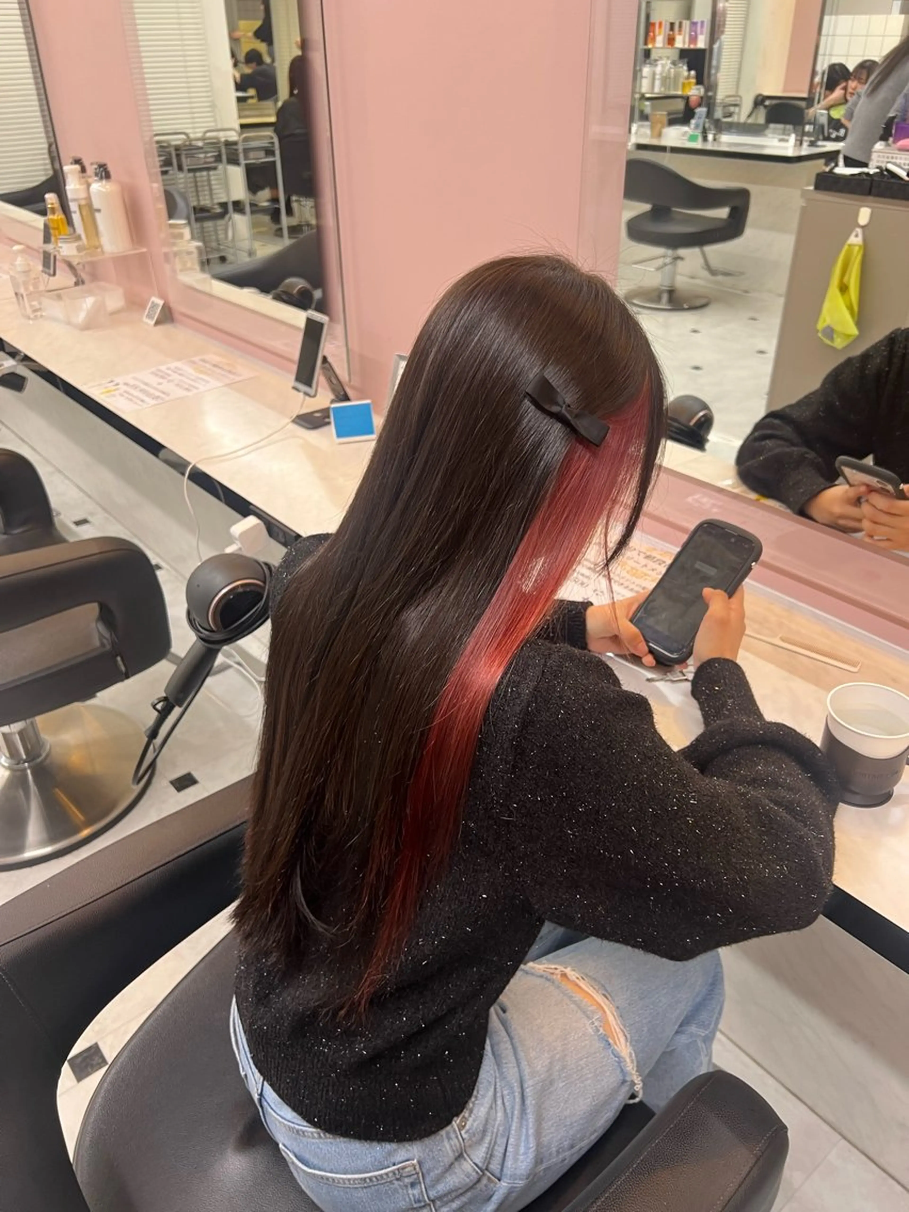 ロング カラー ヘアカラー 愛され暖色♥️モテ 艶髪♥️りなのヘアスタイル