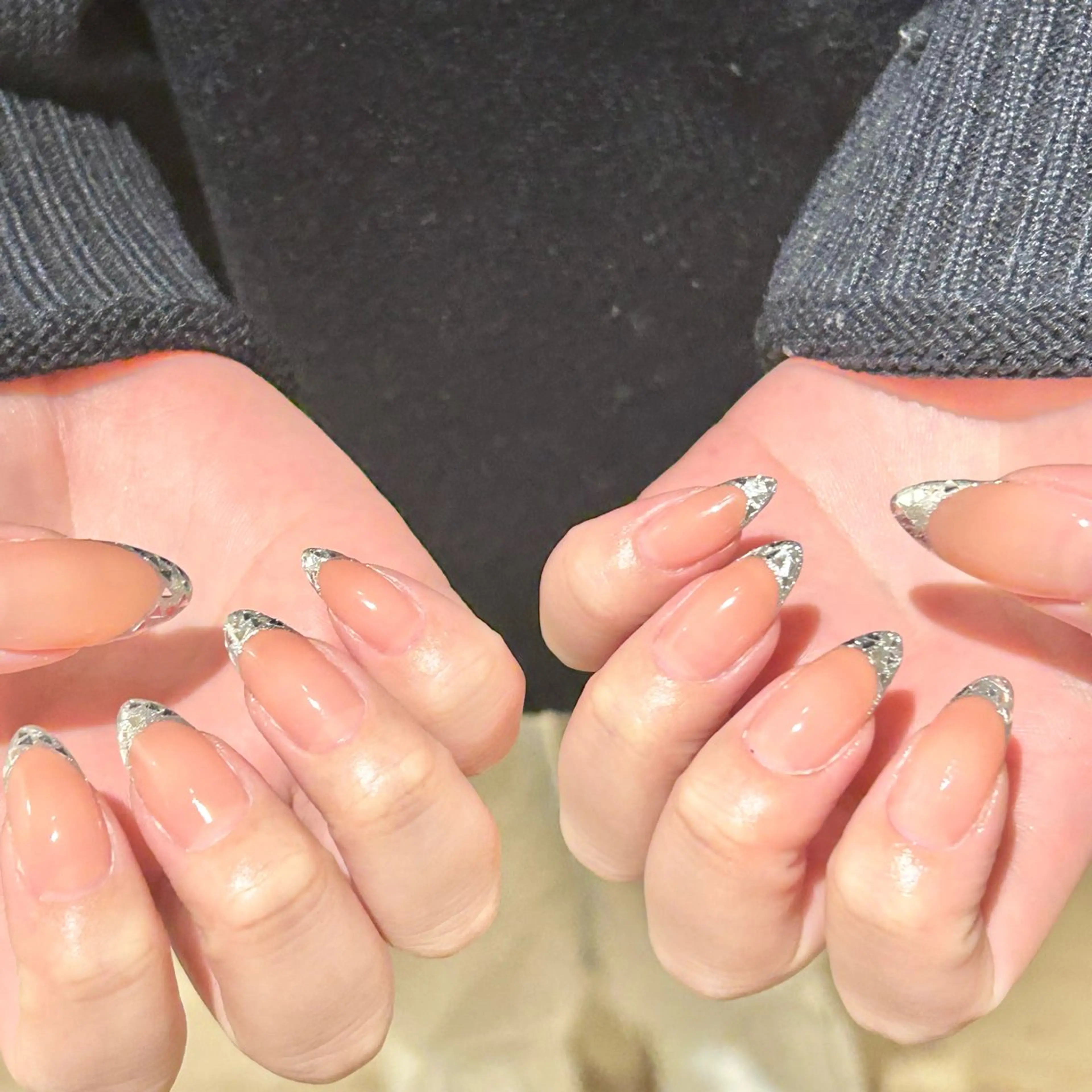 ネイル フレンチネイル ガラスフレンチ ハンドネイル Bianca 今池店  rinnのネイルデザイン