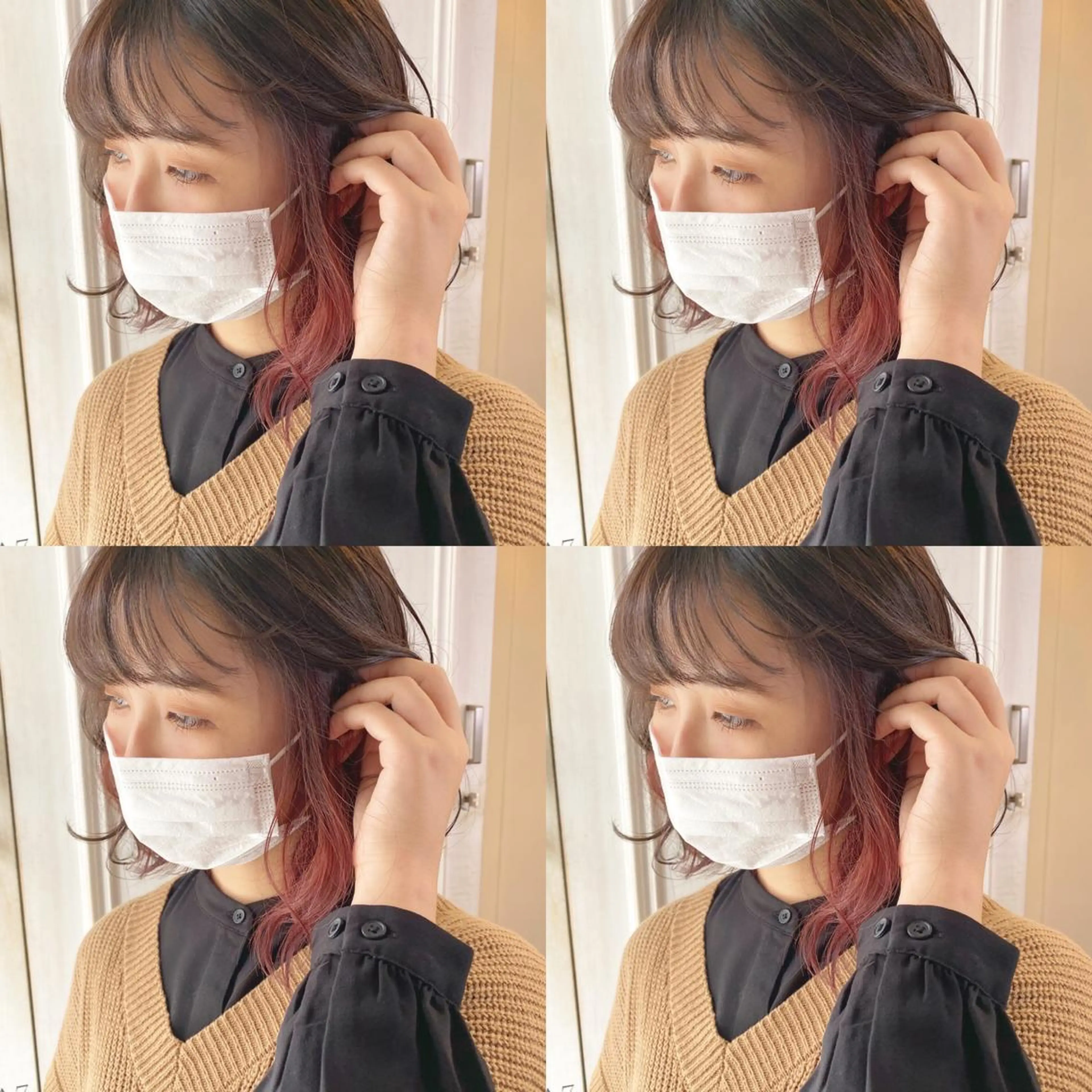 ショート カラー ブリーチ レッドカラー しゅうさん🍝 麻田秀太郎のヘアスタイル