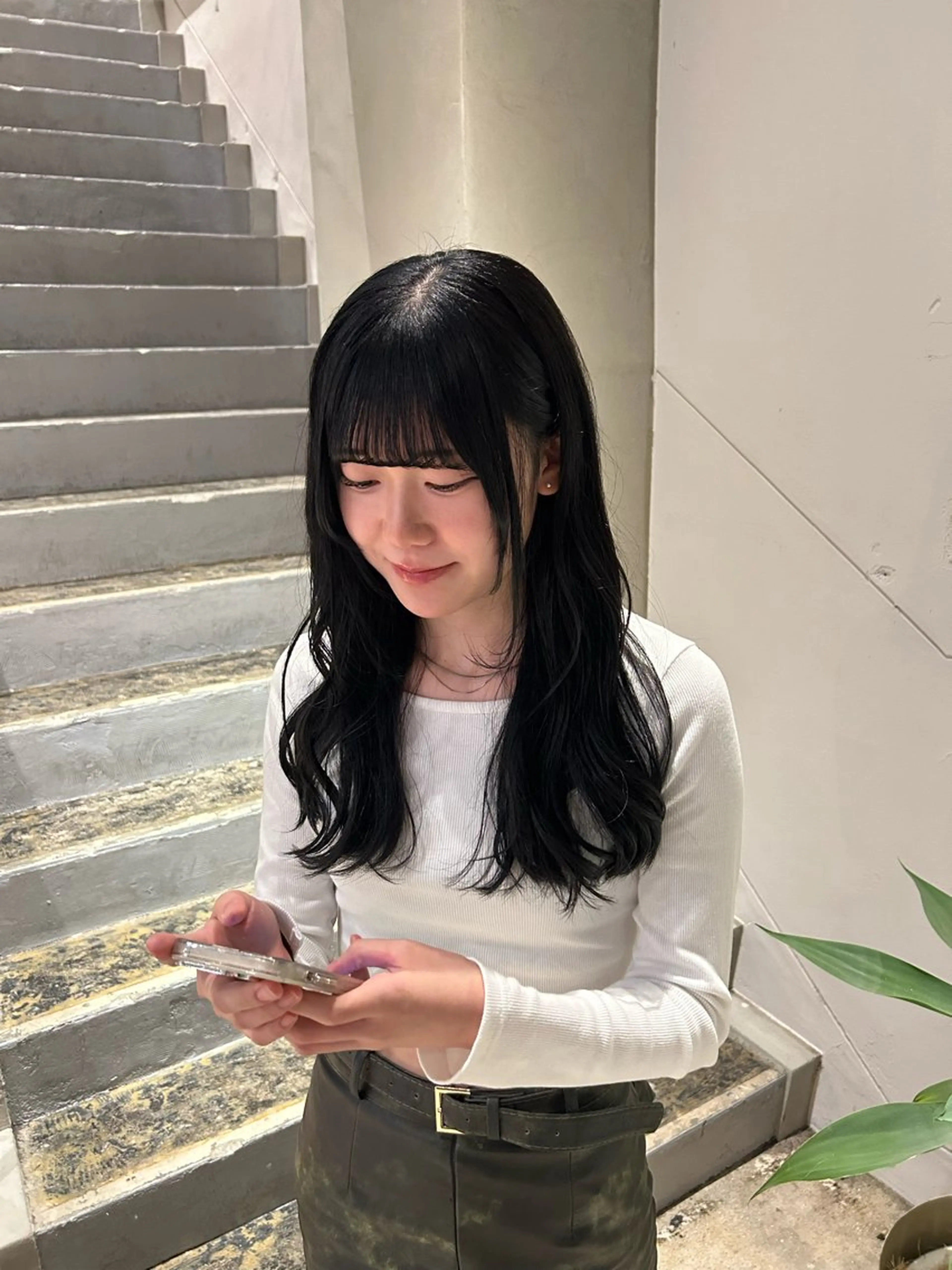 ロング カラー ヘアカラー トリートメント 木下 由那のヘアスタイル