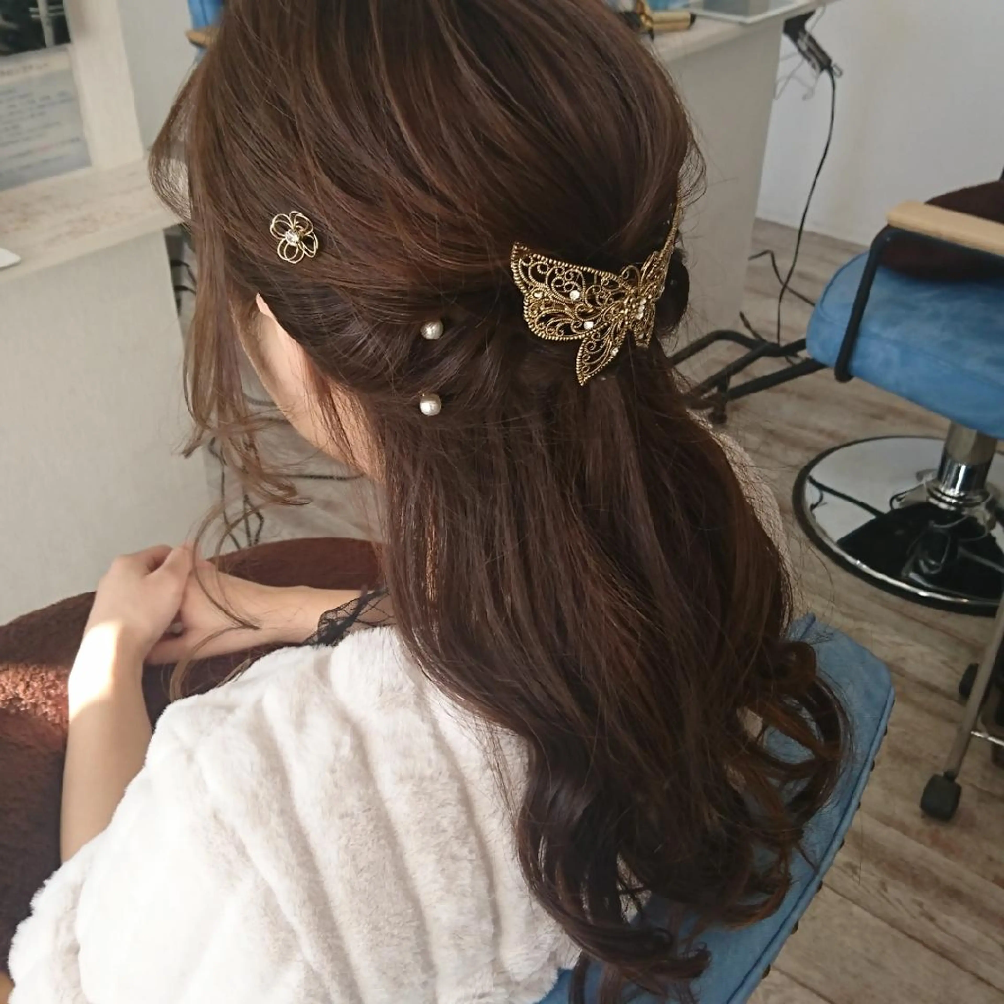 ロング ヘアアレンジ ハーフアップ 中嶌 健一のヘアスタイル