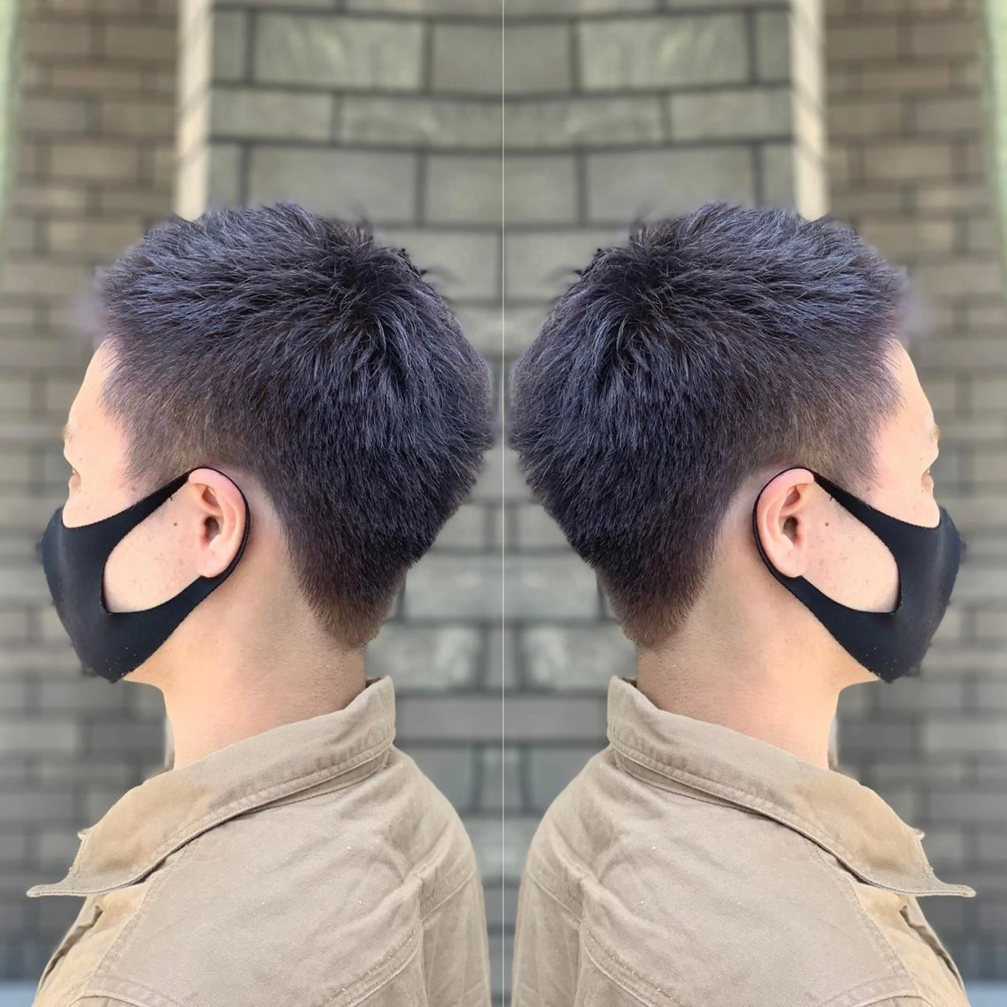 ショート カラー メンズ メンズブリーチ アッシュ ブリーチ パープルカラー パープルアッシュ 髪質改善/縮毛矯正 /ブリーチ矯正/岡部のヘアスタイル