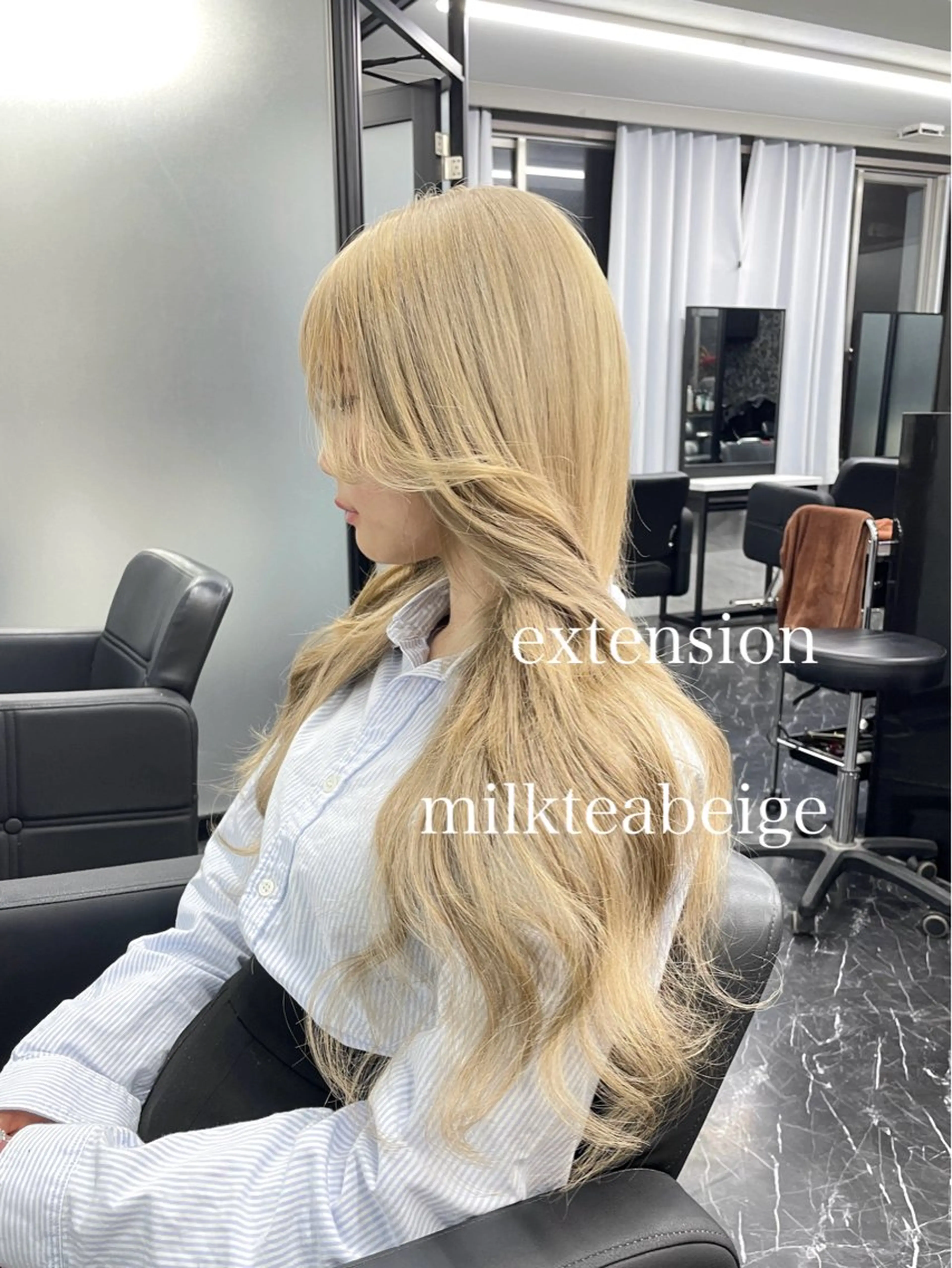 ロング カラー ヘアカラー エクステ エクステ🩵ブリーチ 韓国ヘア🩵KAEのヘアスタイル