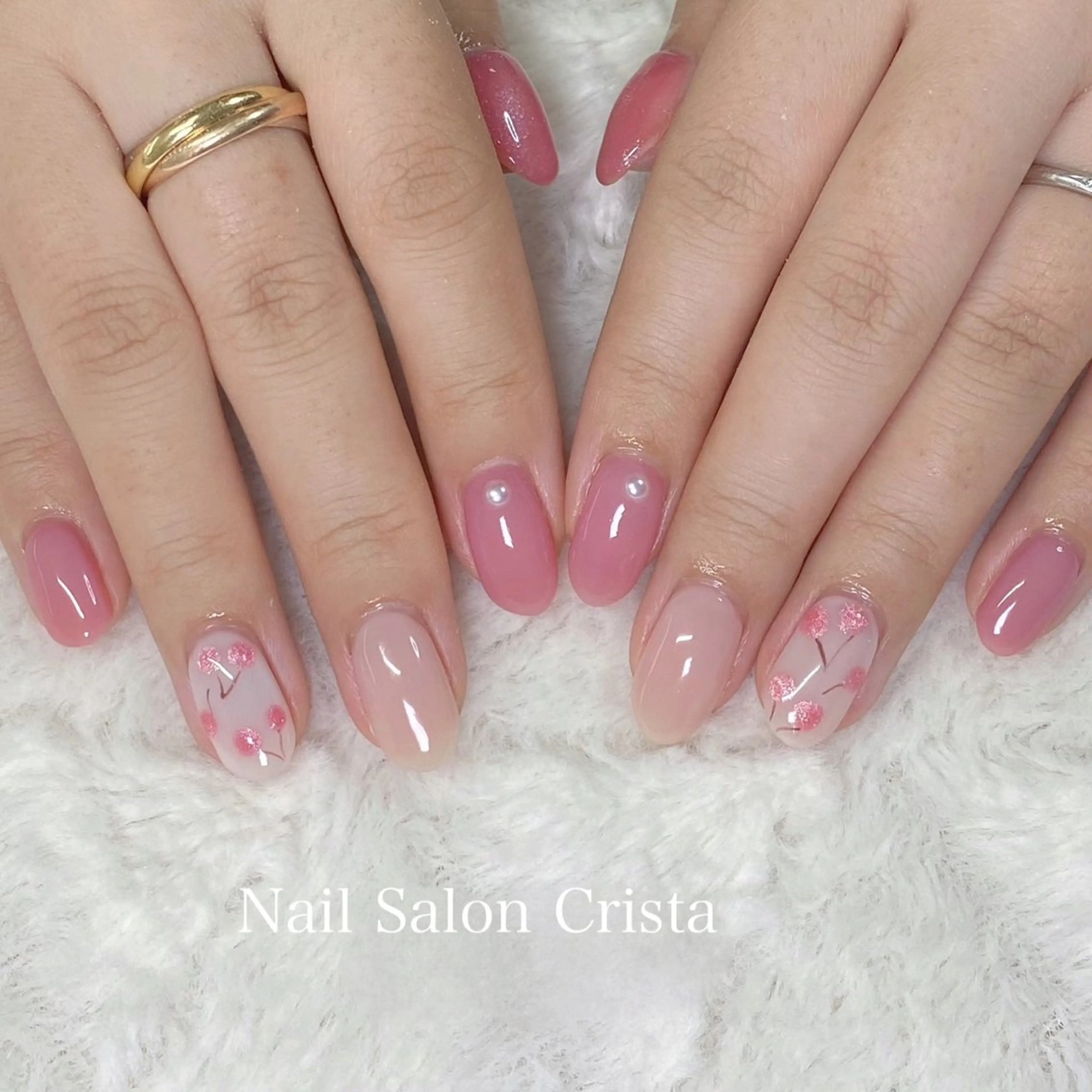 ネイル ジェルネイル パラジェル ピンク ハンドネイル CRISTA所属・CRISTA MOMOのネイルデザイン
