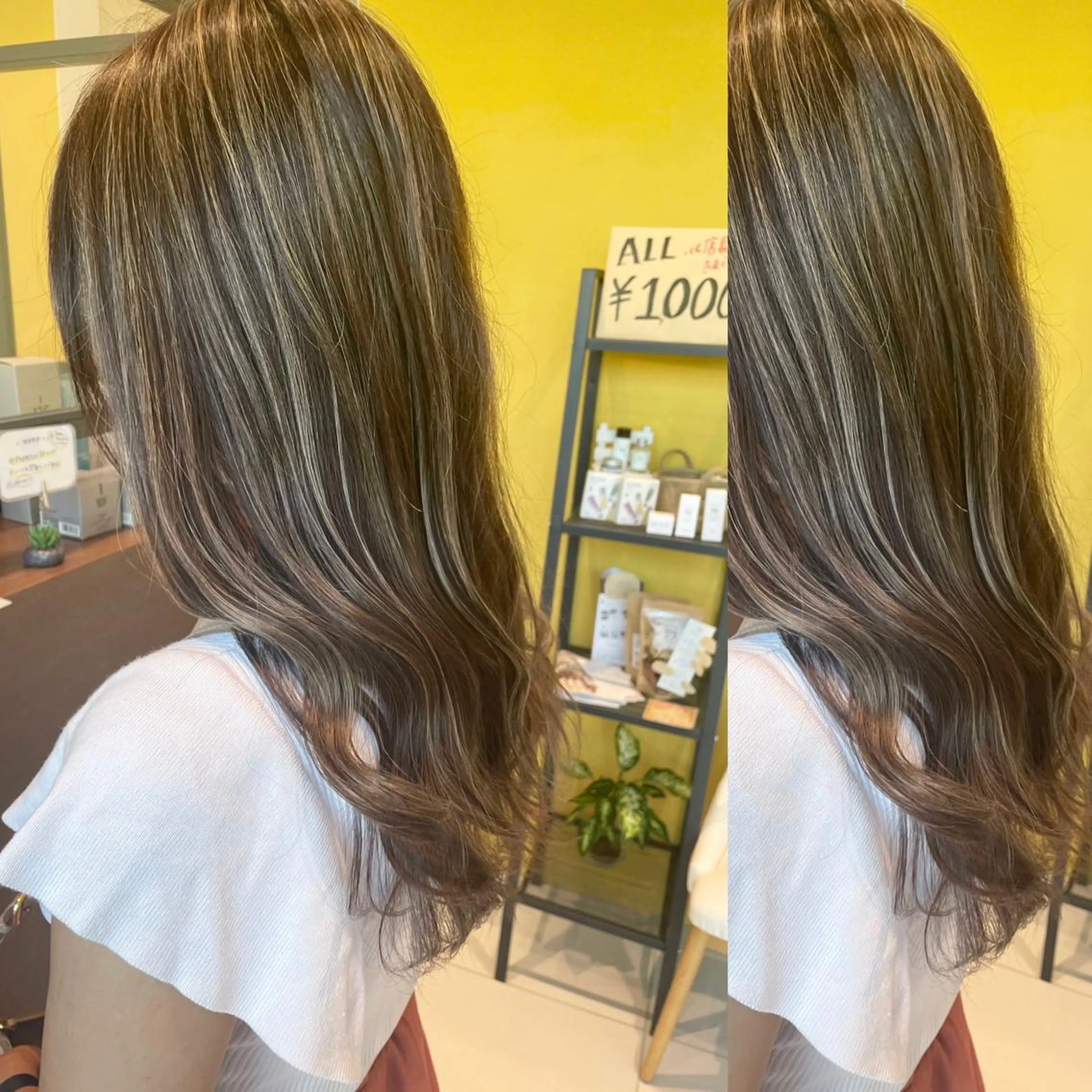 ロング カラー ハイライトカラー ハイライト HOLON池袋所属・ウルフカット ハッシュカット/七海のヘアスタイル