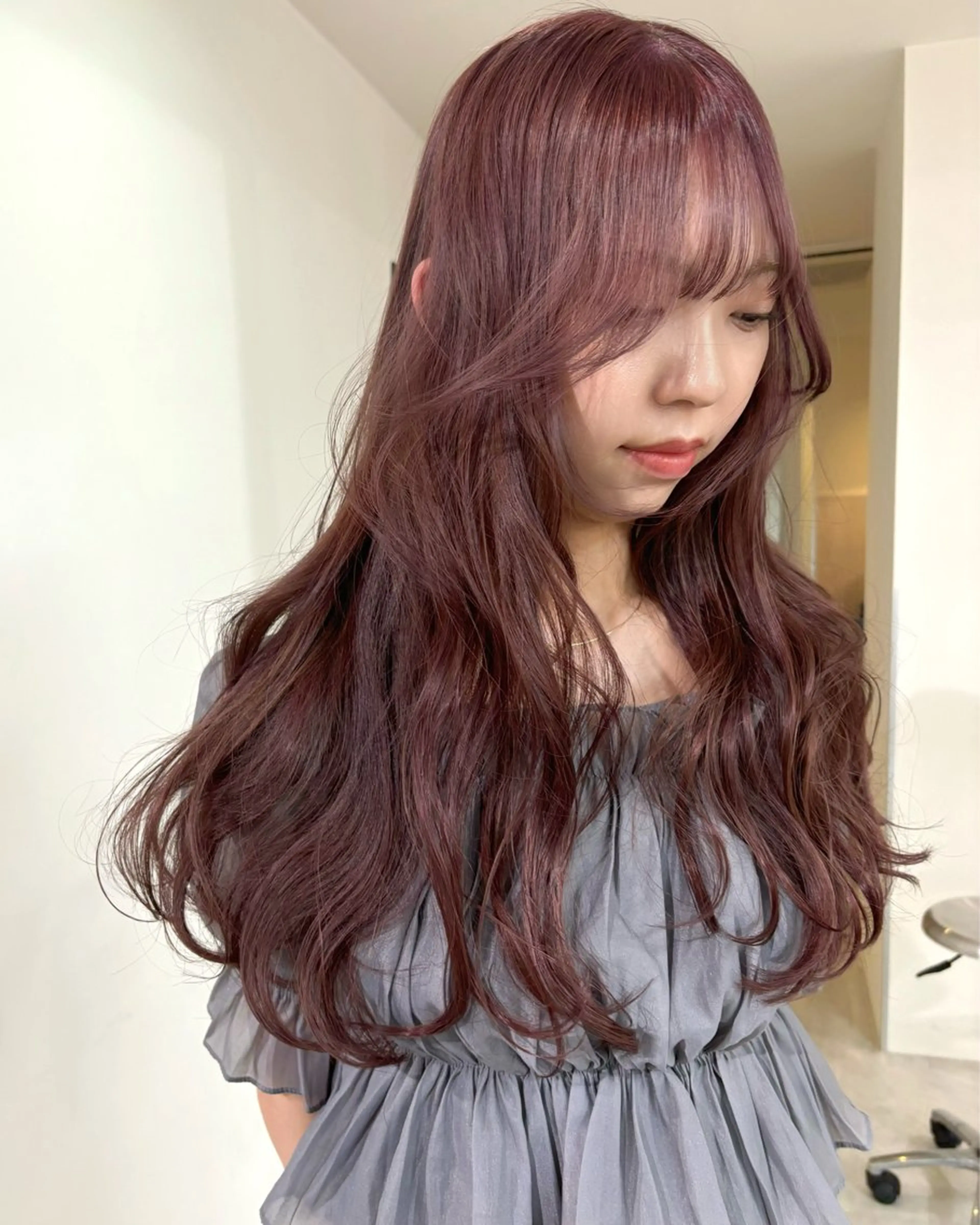 ロング カラー ブリーチ ダブルカラー ブリーチなしカラー カット ヘアカラー mizuki/ピンク ベージュ.レイヤーのヘアスタイル