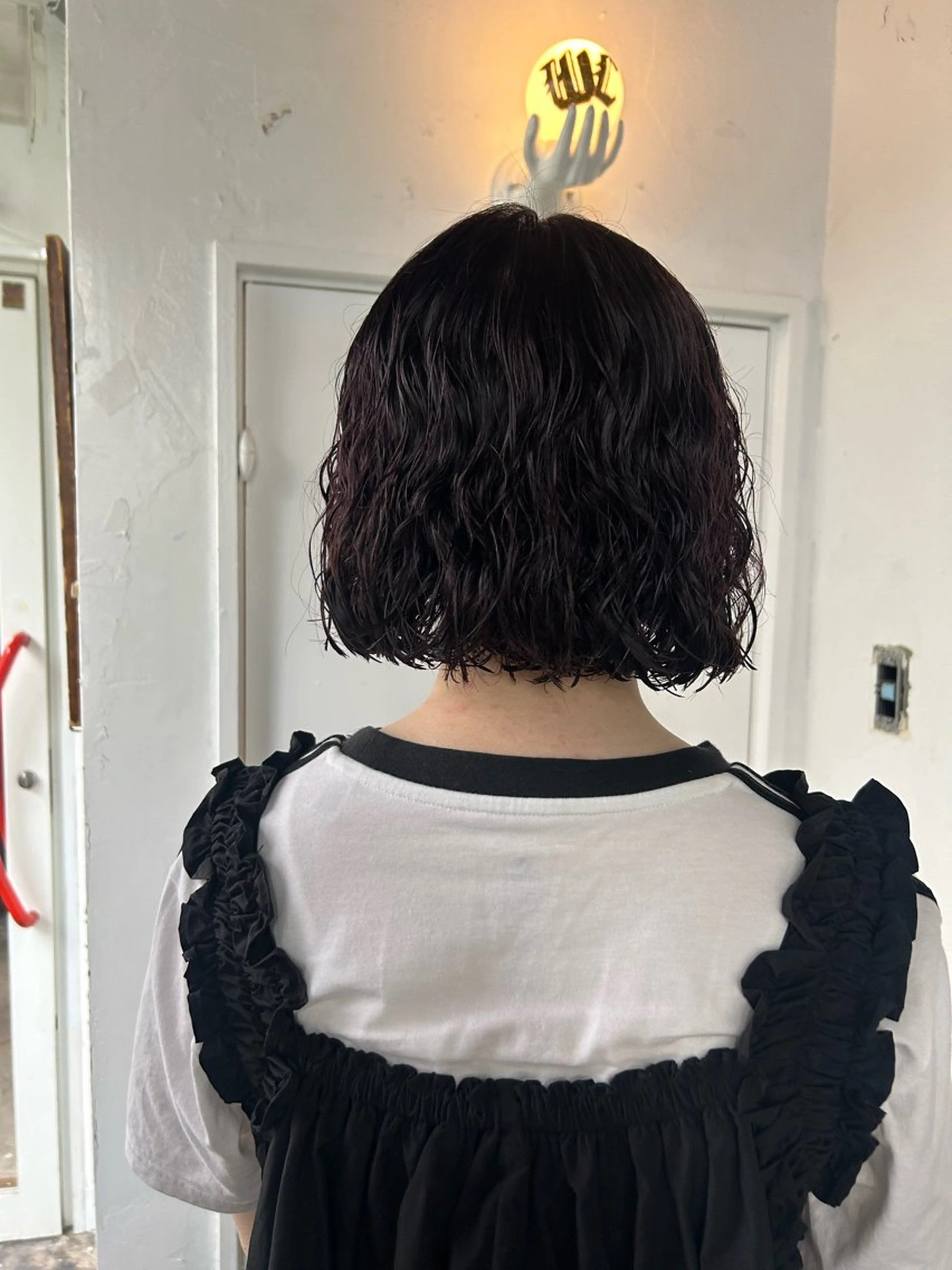 ミディアム カラー パーマ カット ヘアカラー パーマ 小川真歩/パーマ /暖色オリーブのヘアスタイル