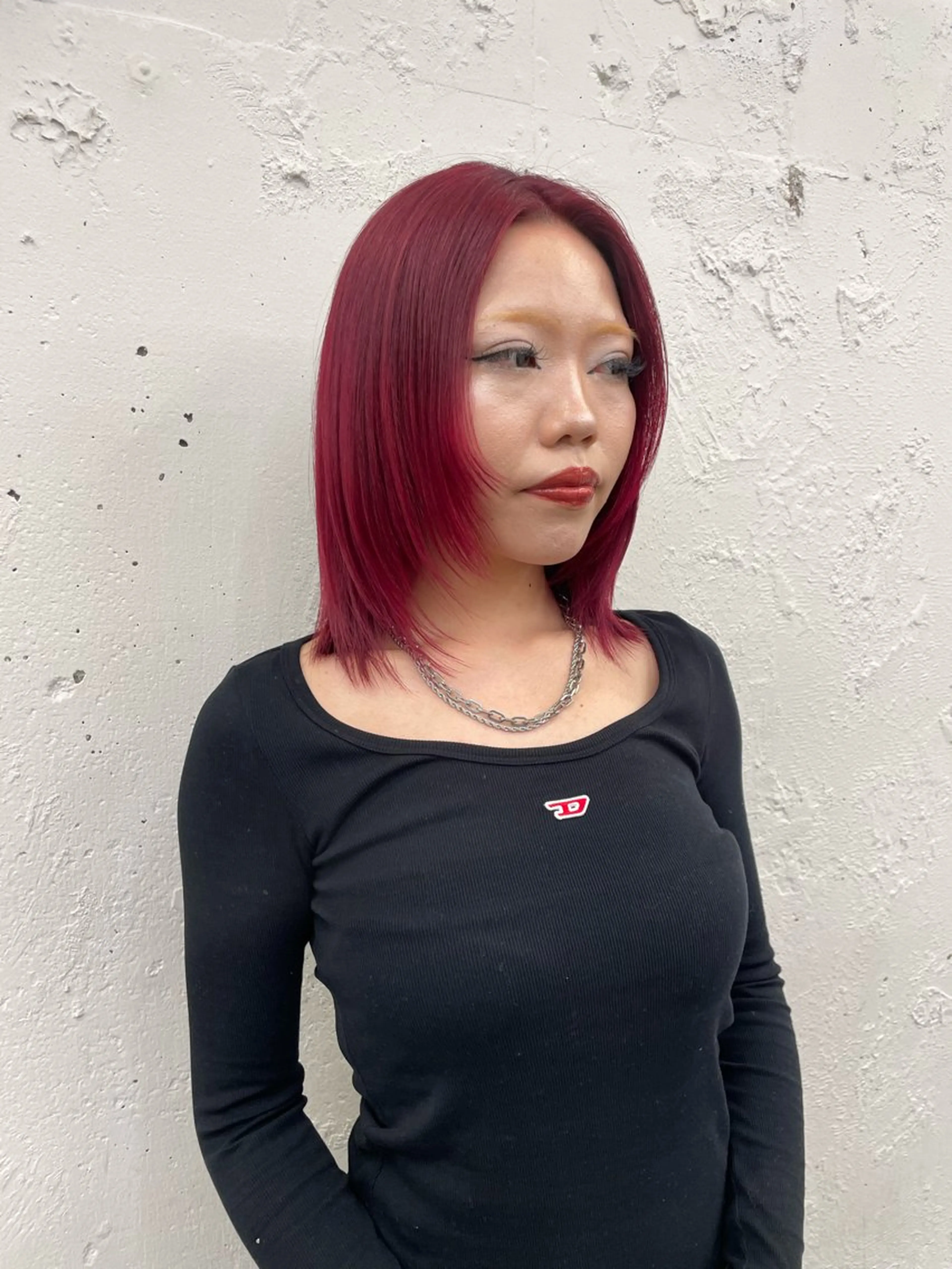 ミディアム カラー 顔まわりレイヤー 顔周りカット レイヤーカット コーンロウ／ブレイズ SYUのヘアスタイル