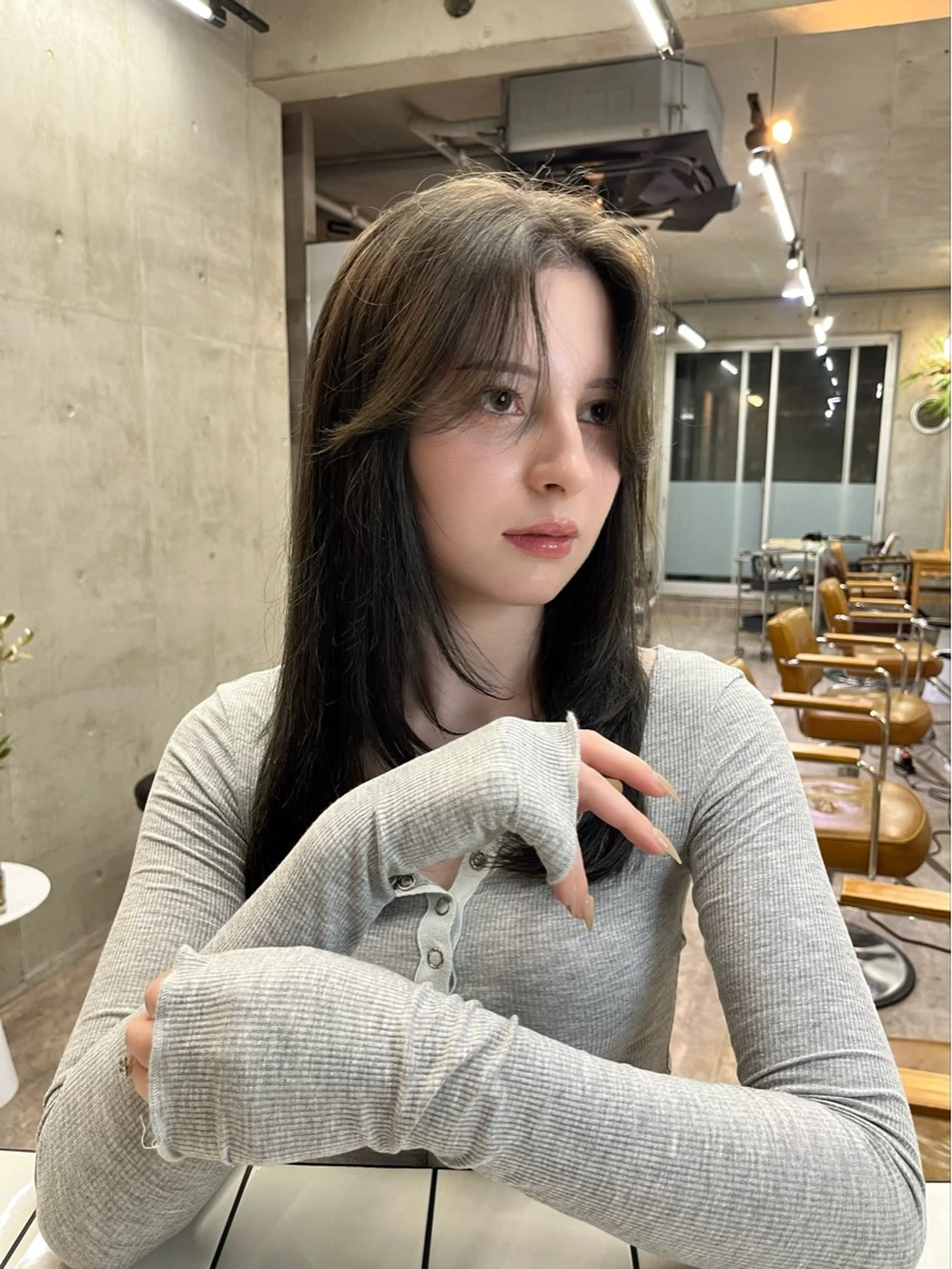 ロング 顔周りカット ヘアカラー SALT WATER所属・🫐 𝐌𝐚𝐨 🫐似合わせcutのヘアスタイル