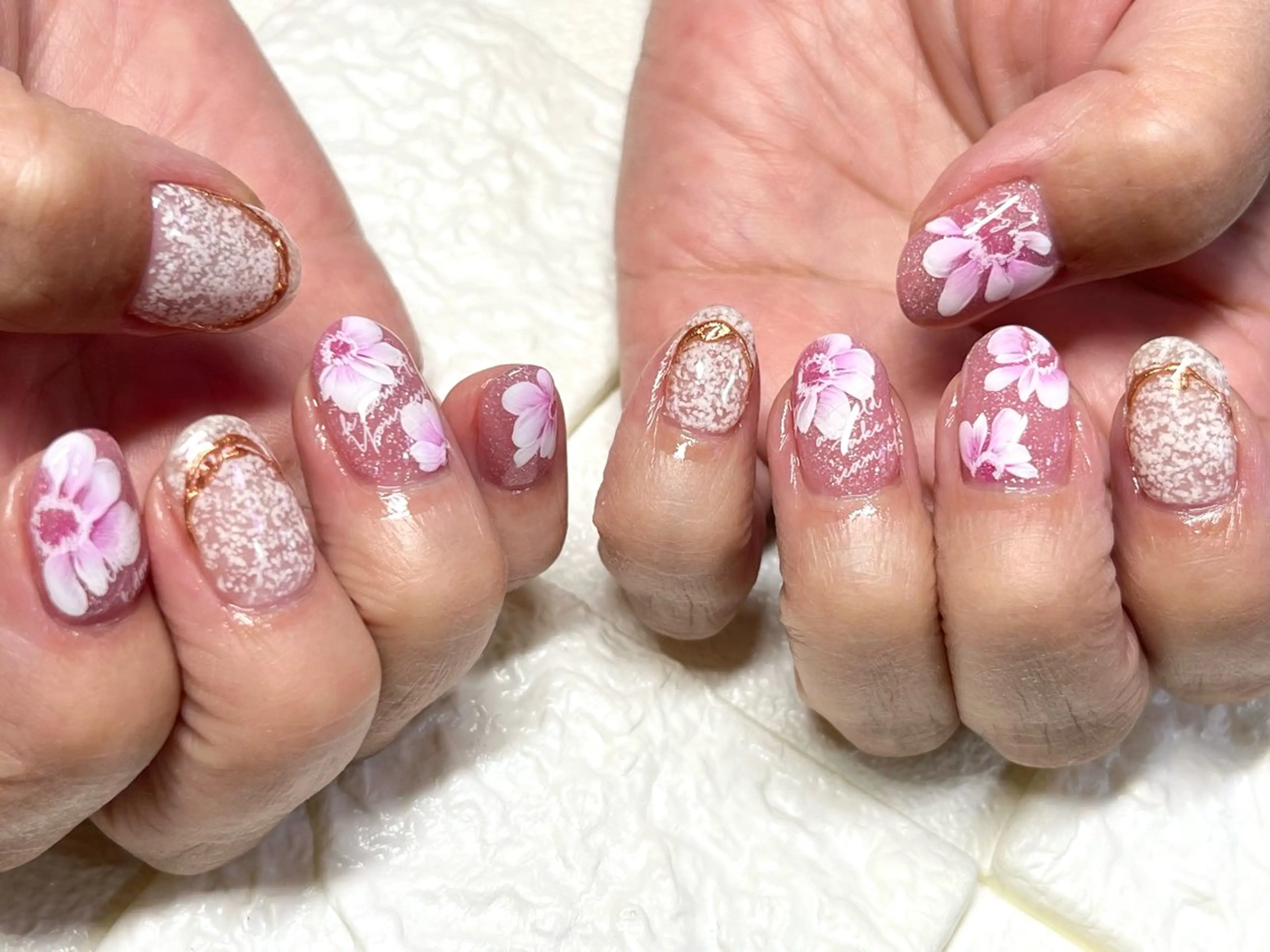 ネイル 春ネイル ハンドネイル まり りぃ〜んのネイルデザイン