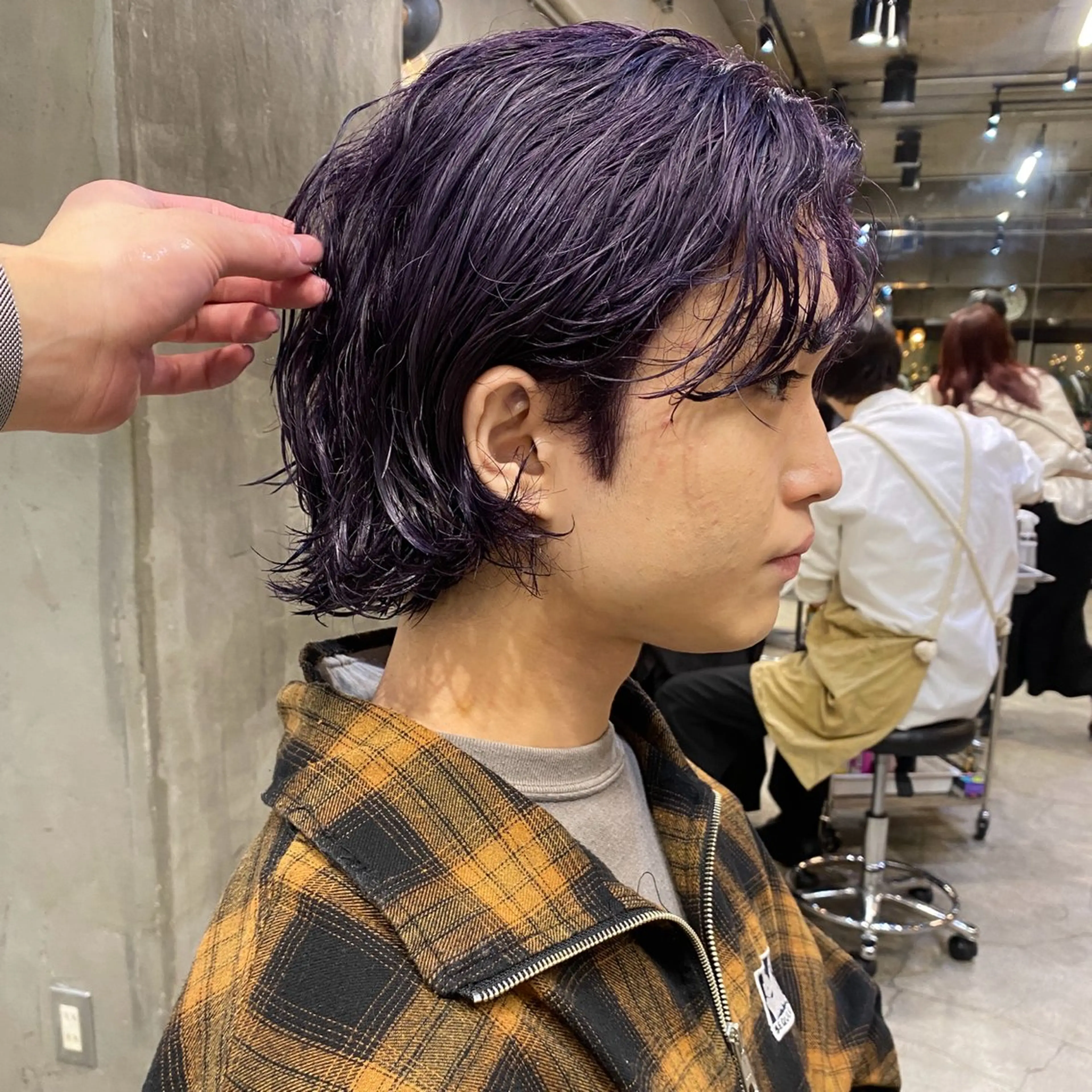 ミディアム カラー メンズ メンズブリーチ ブリーチ ボブ カット ヘアカラー トリートメント ニュアンスデザイン/ SHOUTOのヘアスタイル