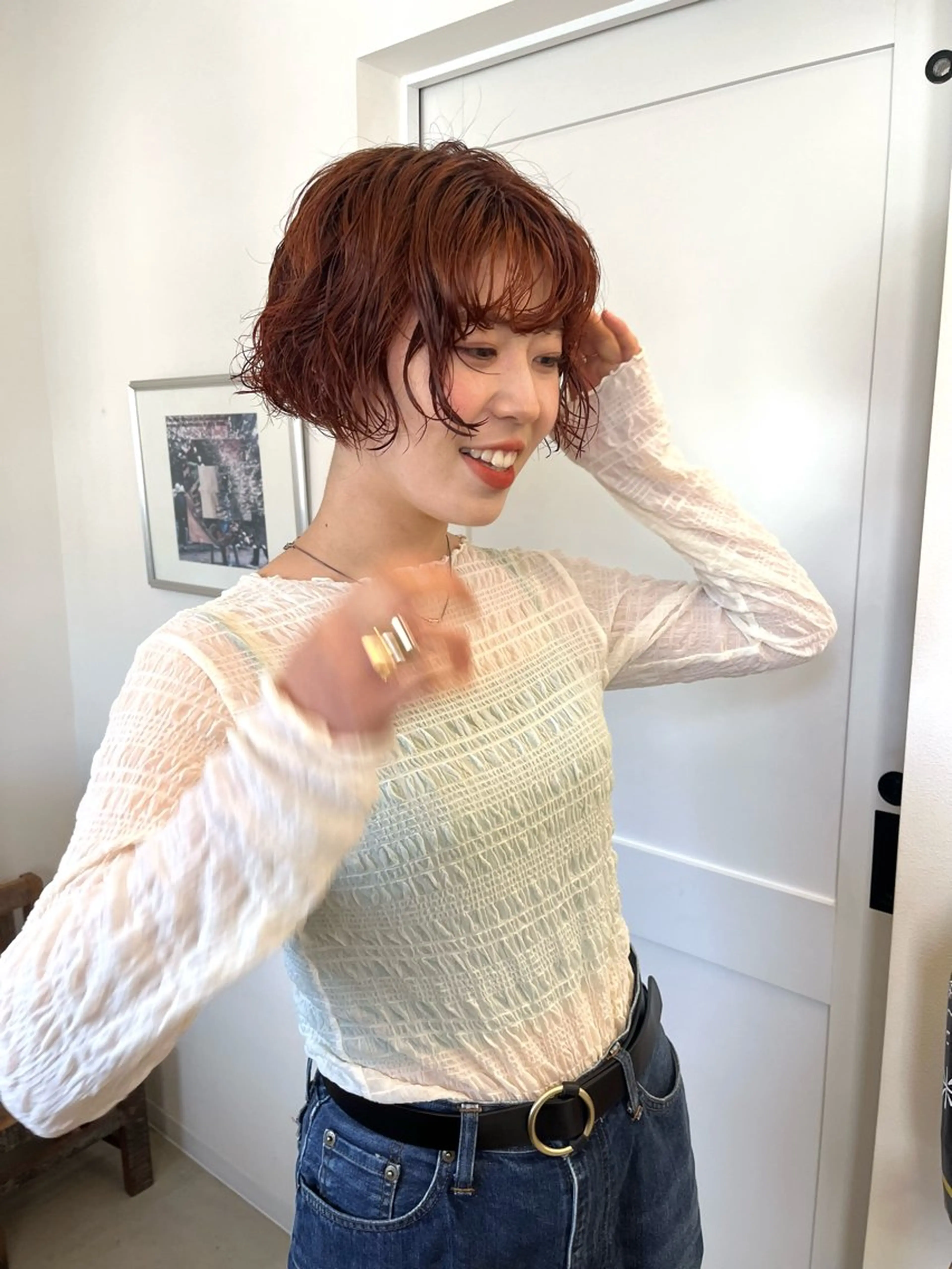 ショート ショートボブ ボブ ショートヘア 小山夕稀/ニュアンス パーマ/新城のヘアスタイル