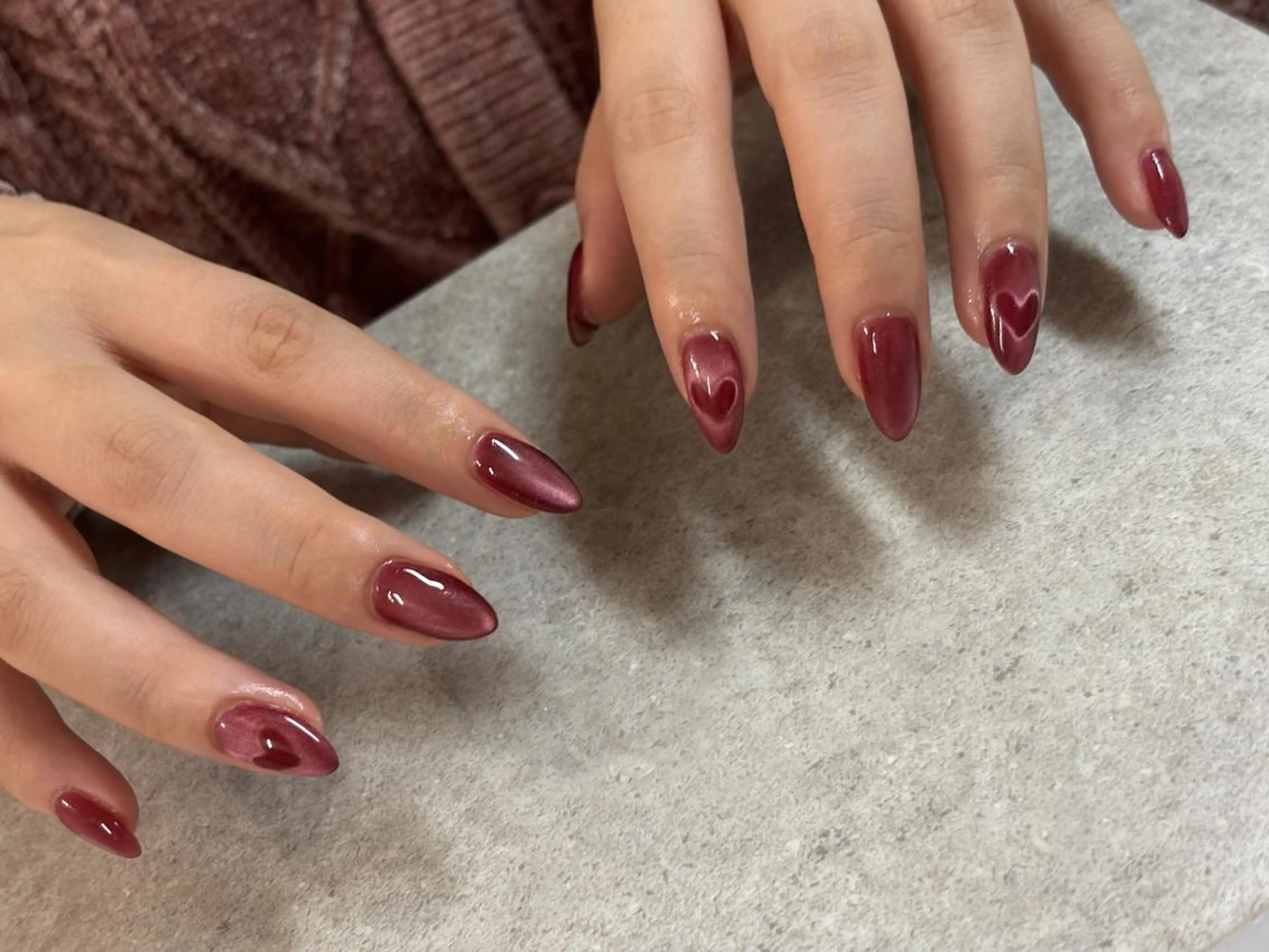 ネイル フラッシュネイル ジェルネイル ハート 韓国ネイル マグネットネイル Allma Nailのネイルデザイン