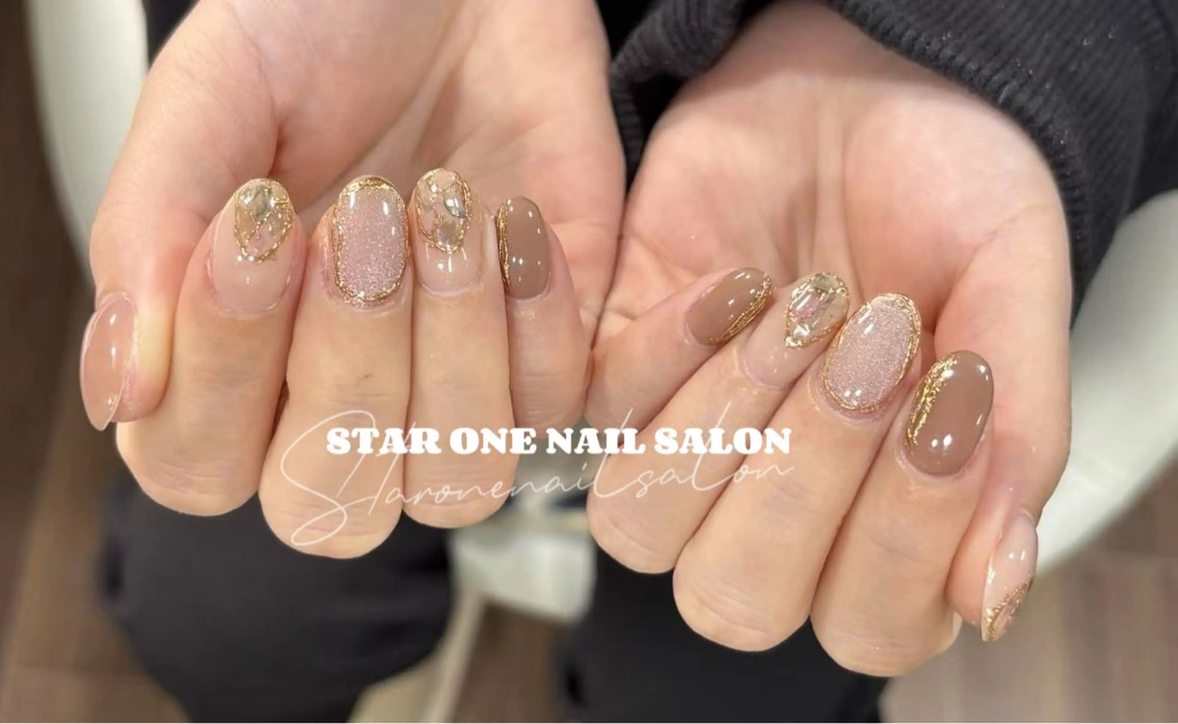 ネイル ニュアンスネイル ハンドネイル 星 あみのネイルデザイン