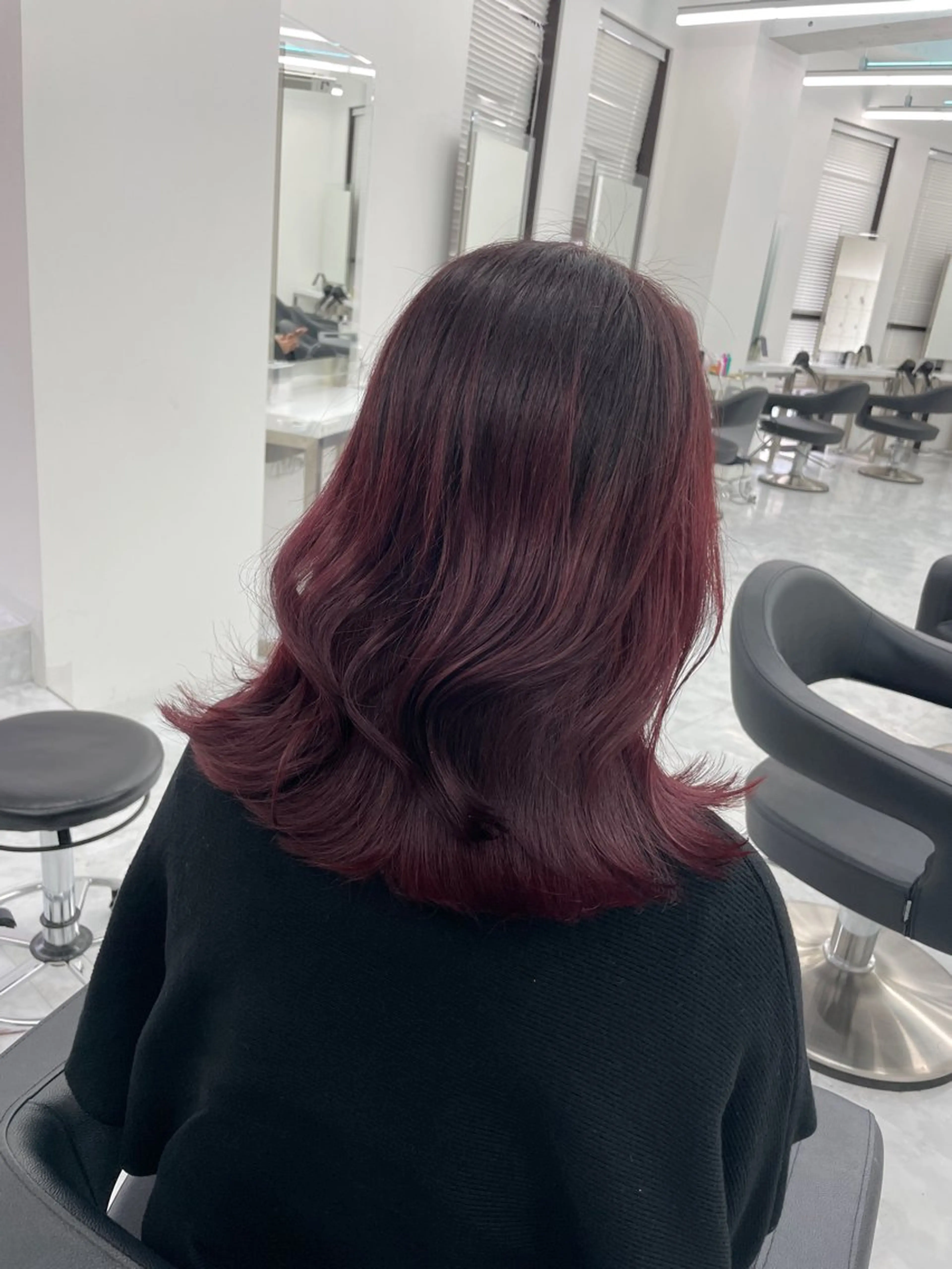 セミロング カット ヘアカラー トリートメント MOE 福岡韓国ヘア✧︎のヘアスタイル