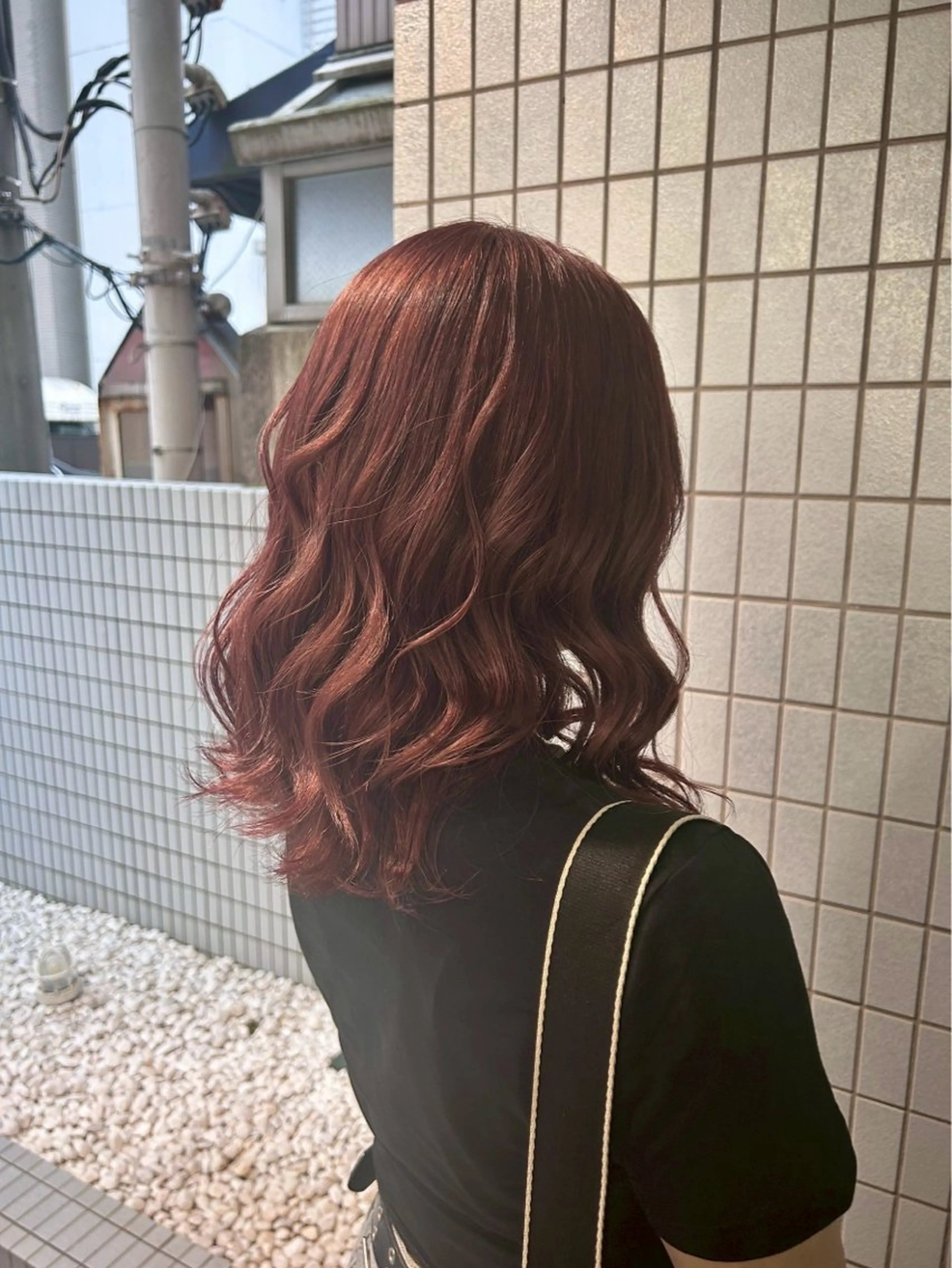 セミロング ヘアカラー トリートメント ハルカ/暖色カラー/ ブリーチカラーのヘアスタイル