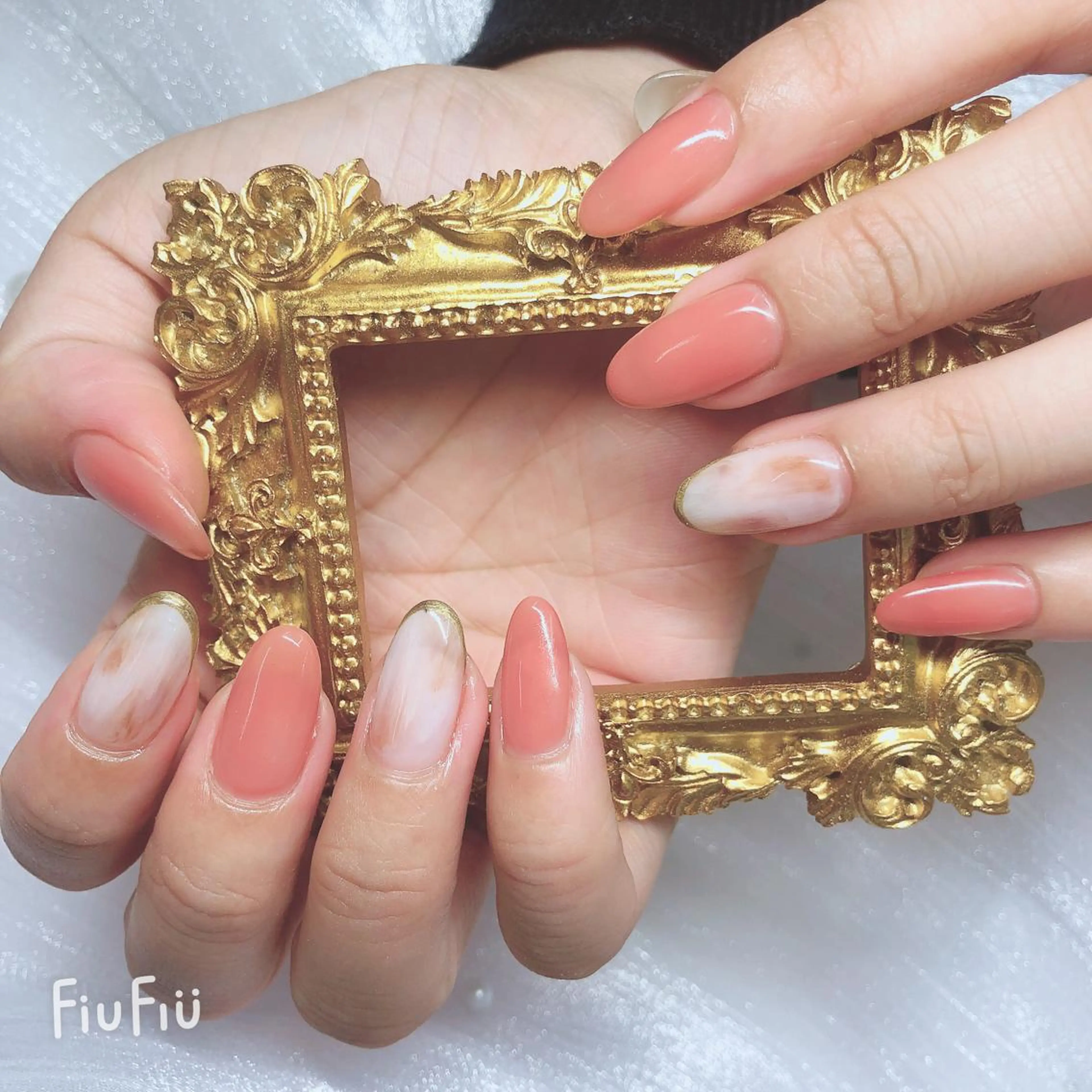 ネイル ハンドネイル ハンドケア ハク キのネイルデザイン