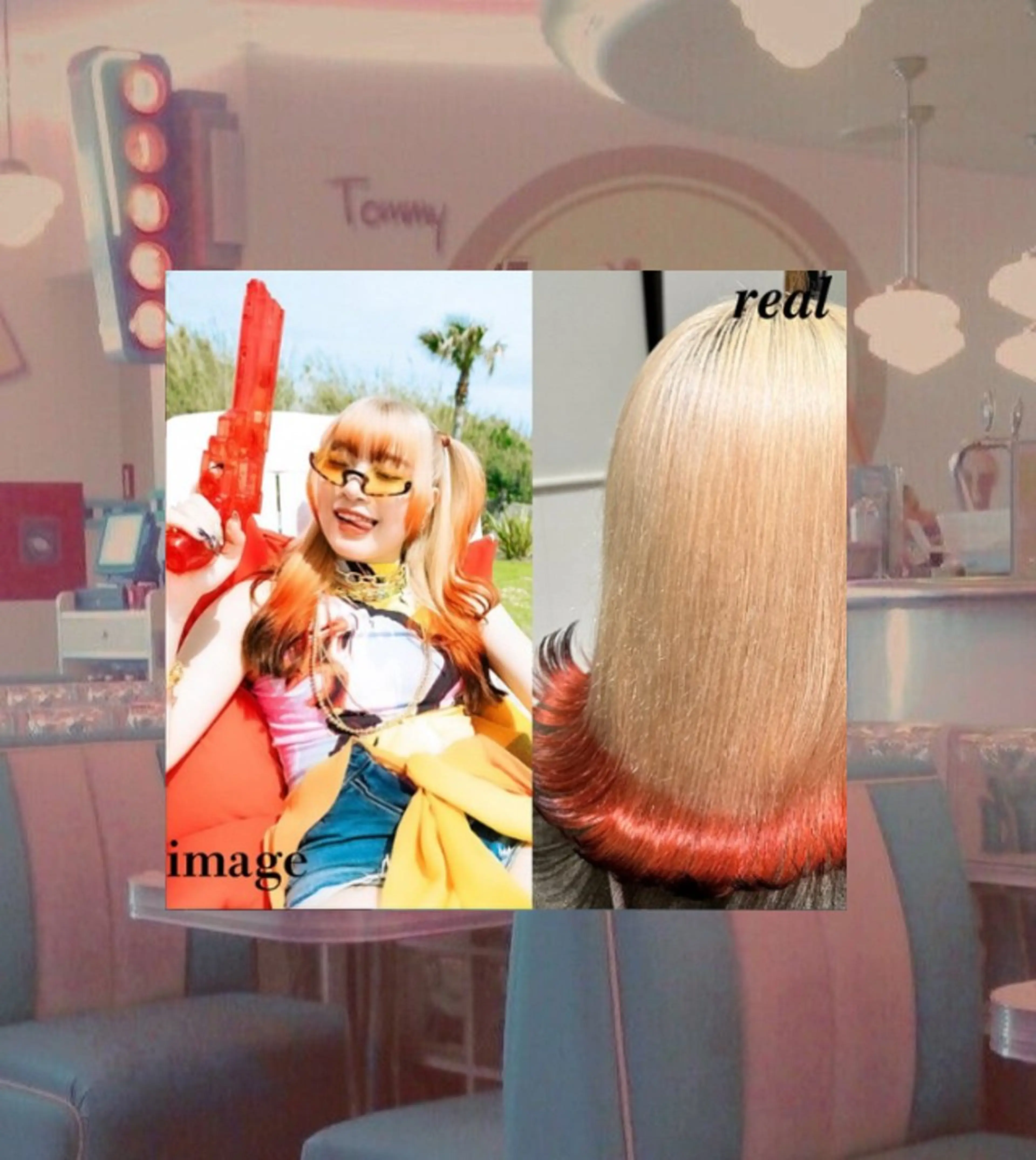 ロング カラー ヘアカラー あやか/ハイトーンカ ラー/デザインカラーのヘアスタイル