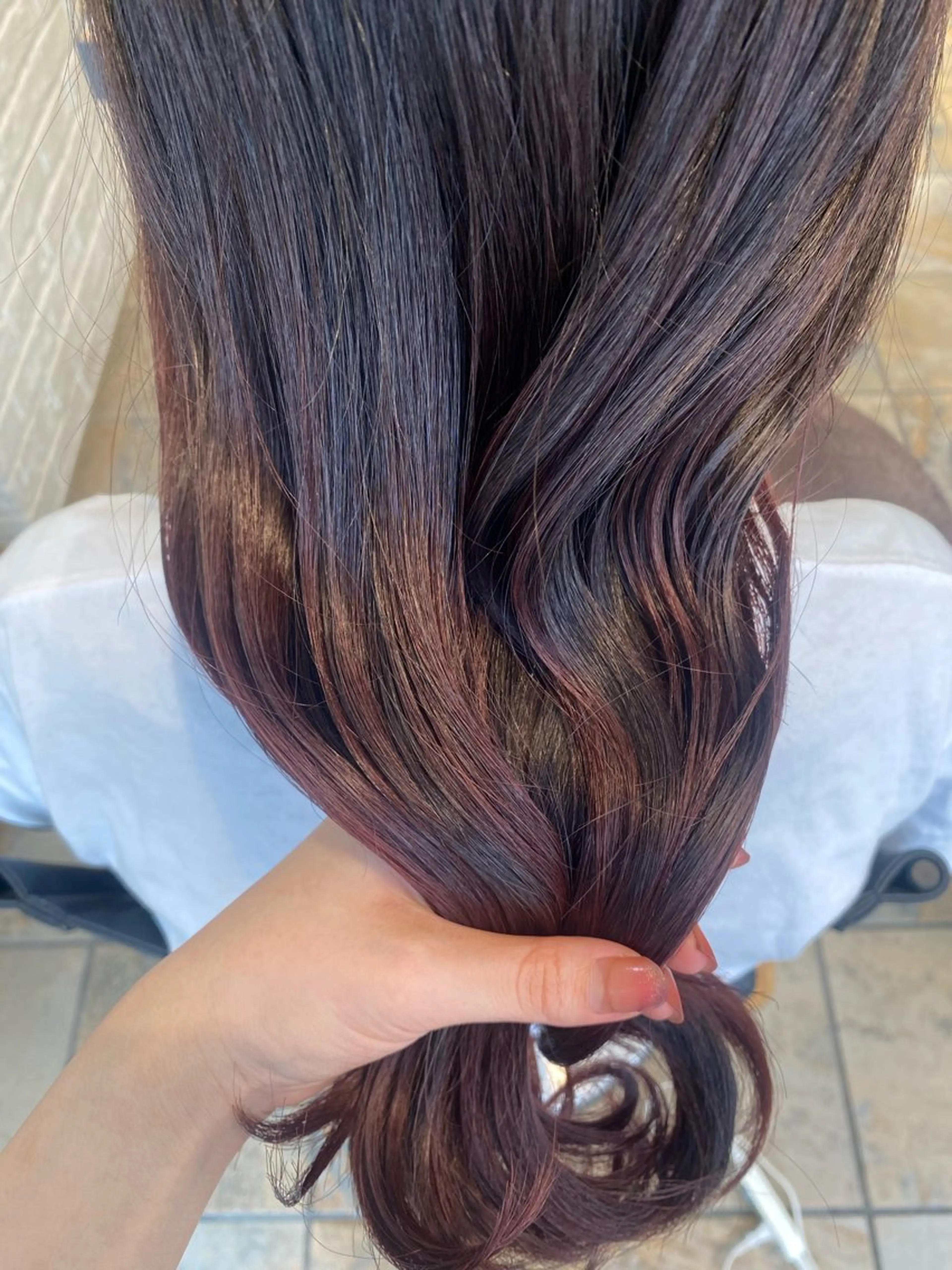 カラー ブラウンカラー ピンクカラー 佐竹 こいきのヘアスタイル