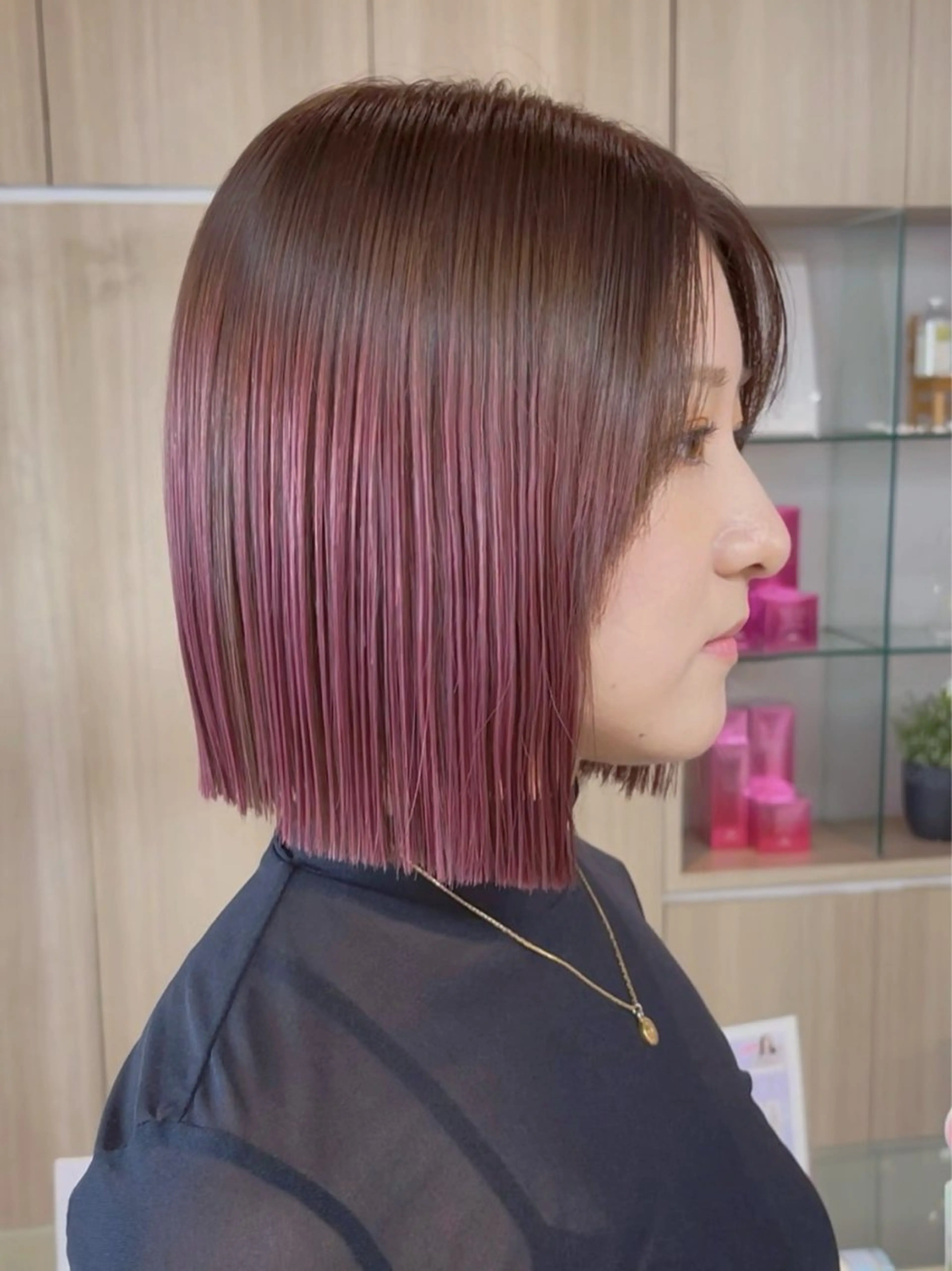 ショート カラー 野田頭 心🌿/ボブ レイヤー/艶カラーのヘアスタイル