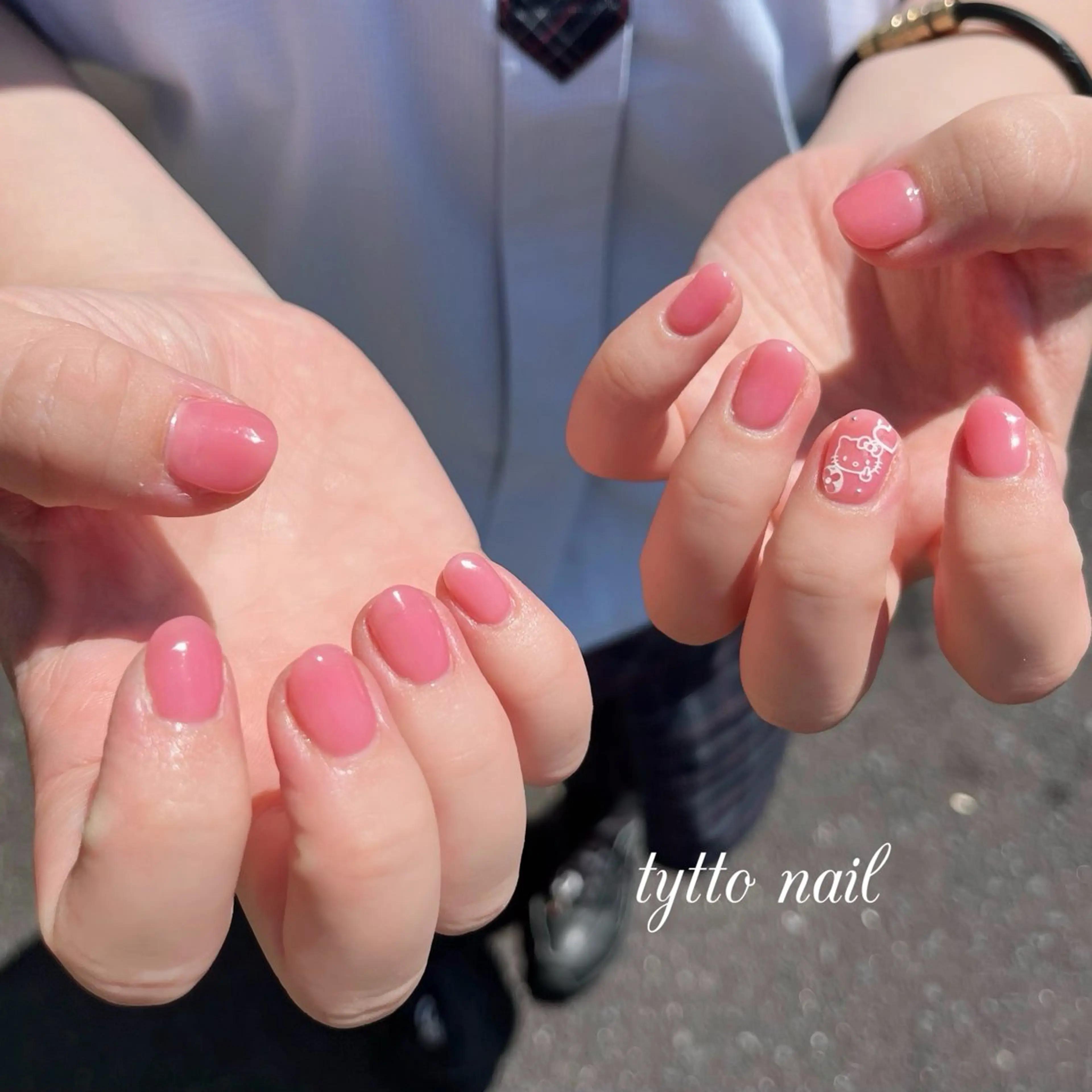 ネイル アートネイル 韓国ネイル オフィスネイル ワンカラーネイル ピンク ハンドネイル tytto nail ❤︎‪‪eri‪‪のネイルデザイン