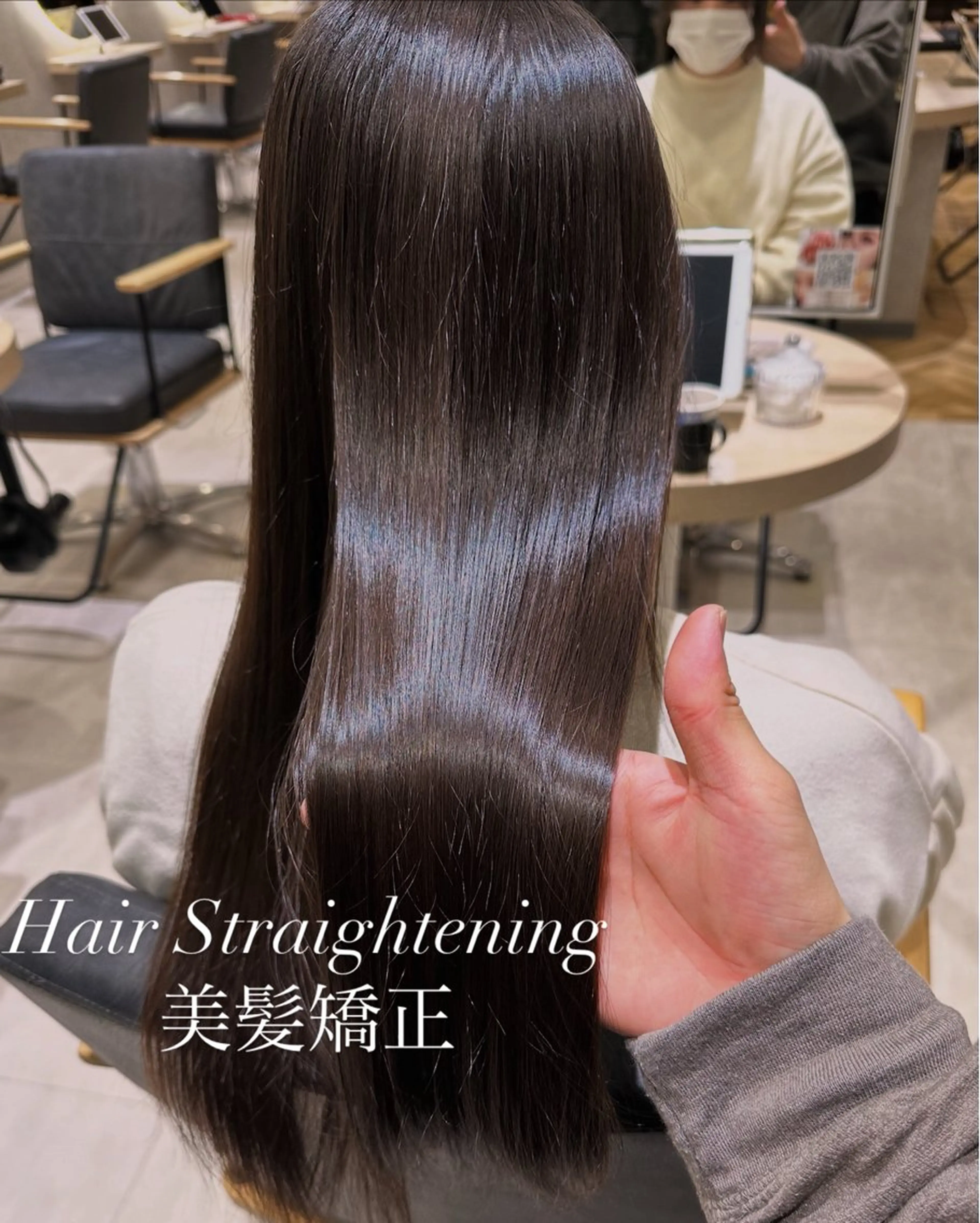 ロング 赤み消し/オリーブ カーキ/福田れんのヘアスタイル