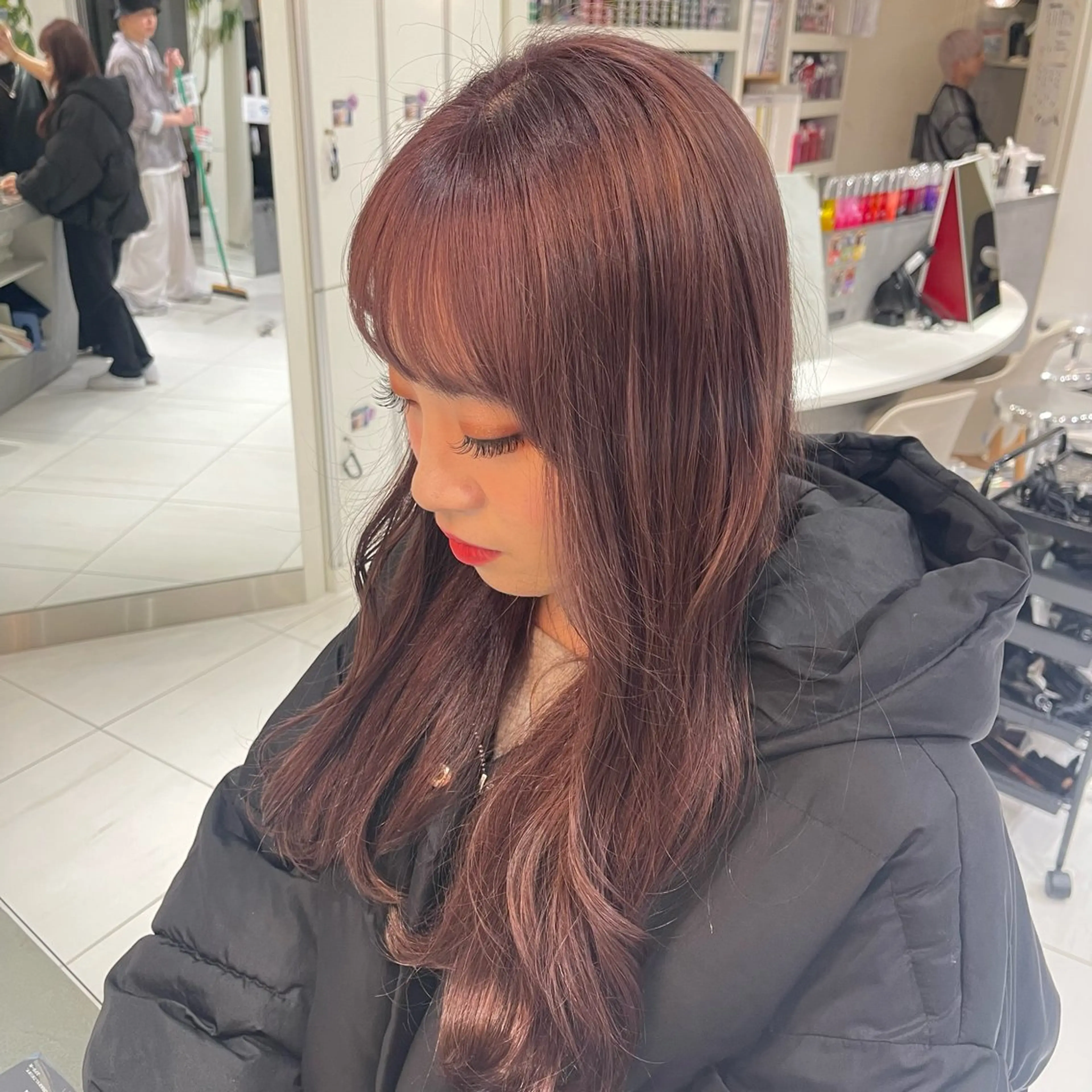 ロング カラー ベージュカラー ブリーチ 透明感カラー ピンクカラー ピンクベージュ 由比藤理子 ブリーチカラー🌈のヘアスタイル