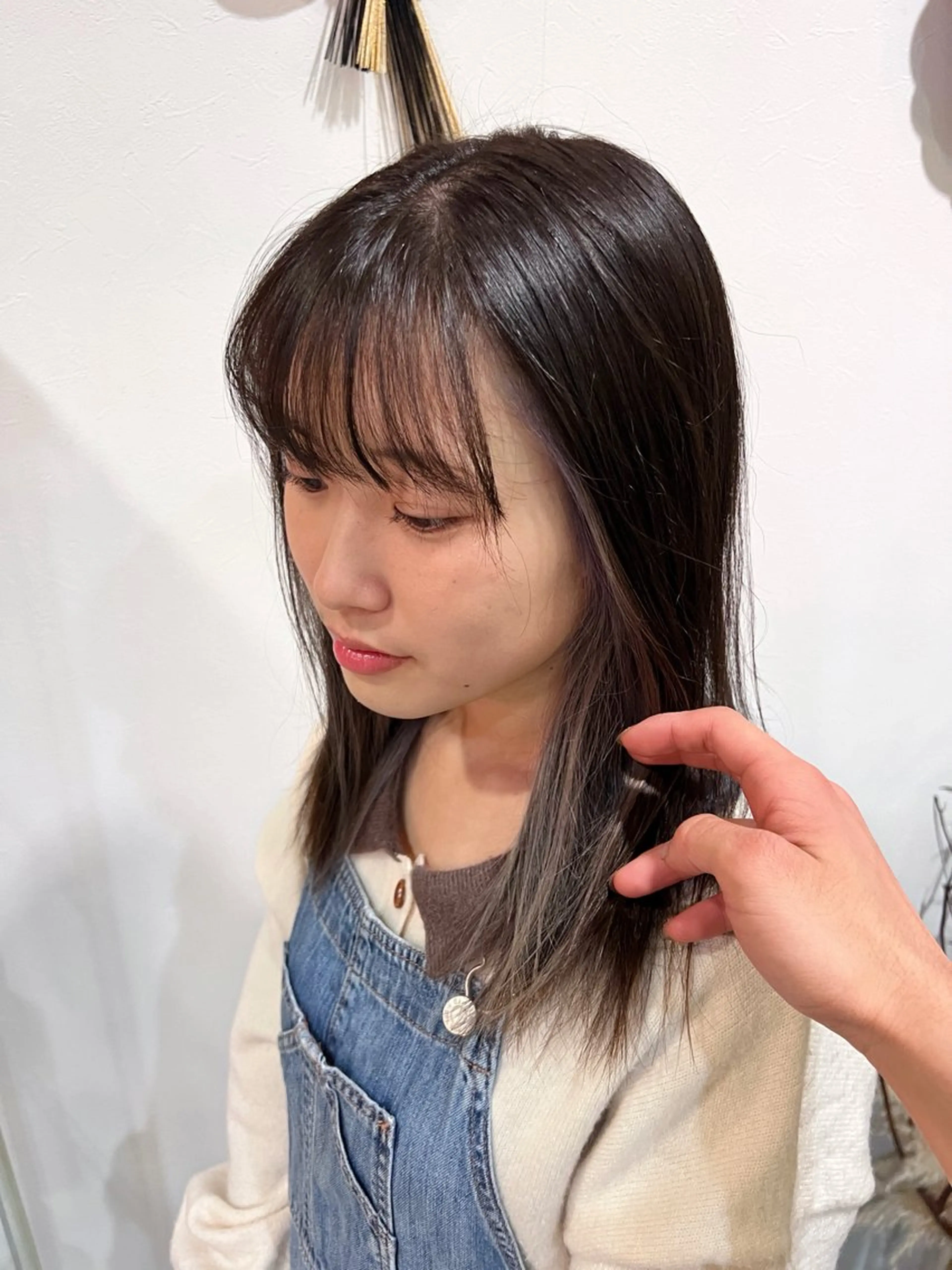 セミロング ヘアカラー トリートメント 極上髪質改善 宮内開星のヘアスタイル