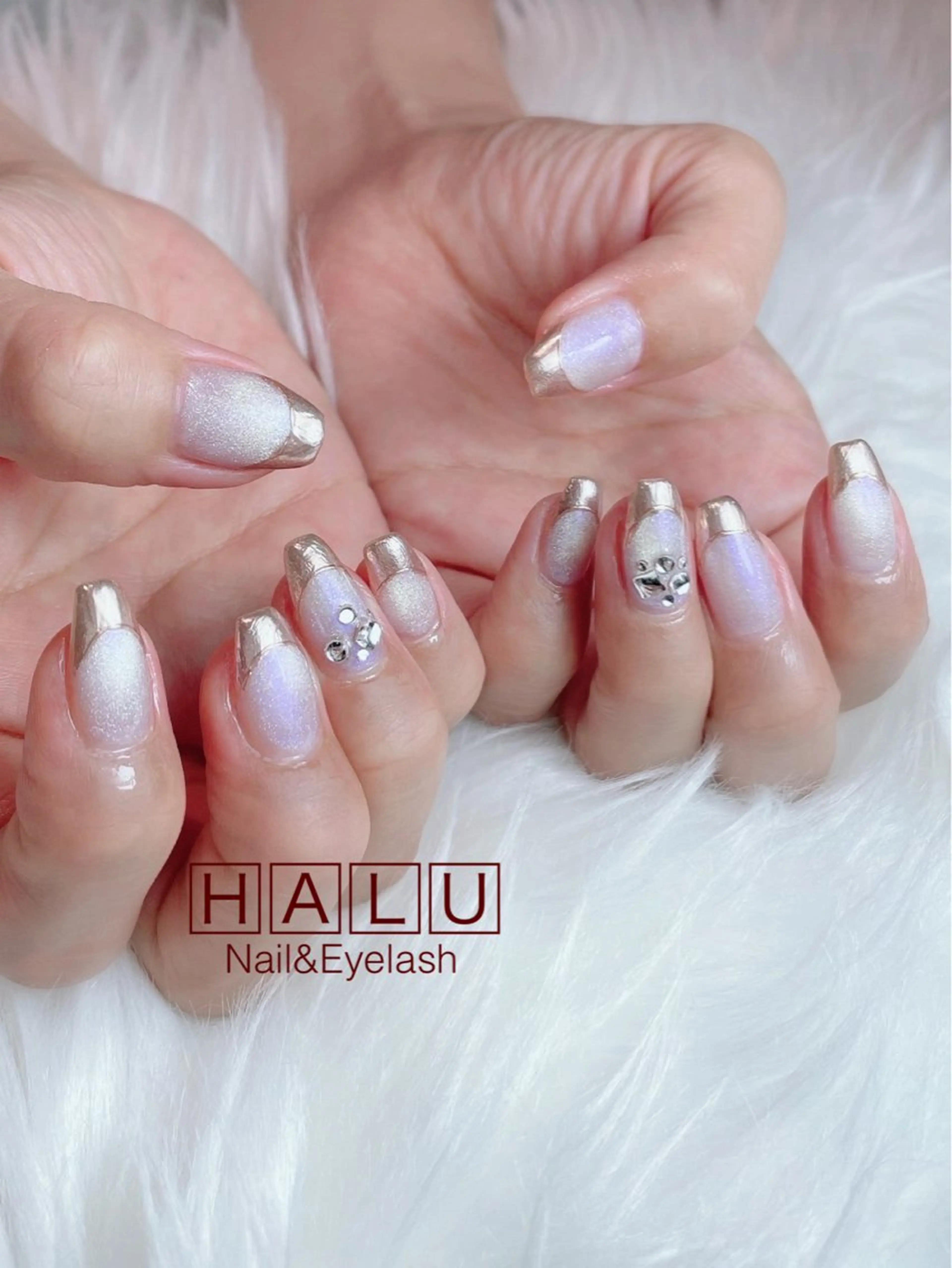 ネイル フレンチネイル マグネットネイル ミラーネイル HALU ハルのネイルデザイン