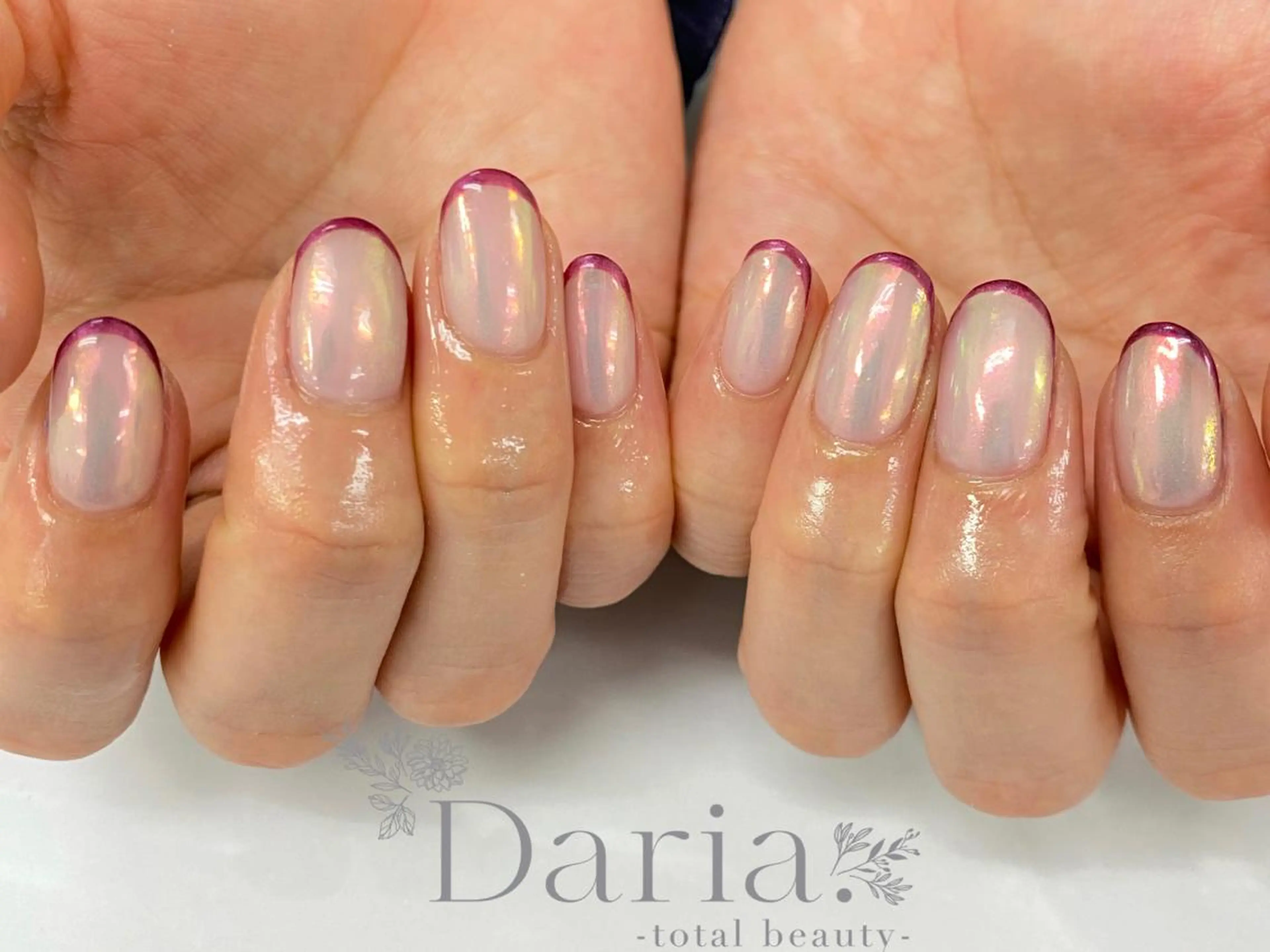ネイル フレンチネイル ジェルネイル ミラーネイル ワンカラーネイル パラジェル Daria. nailのマツエク・マツパデザイン