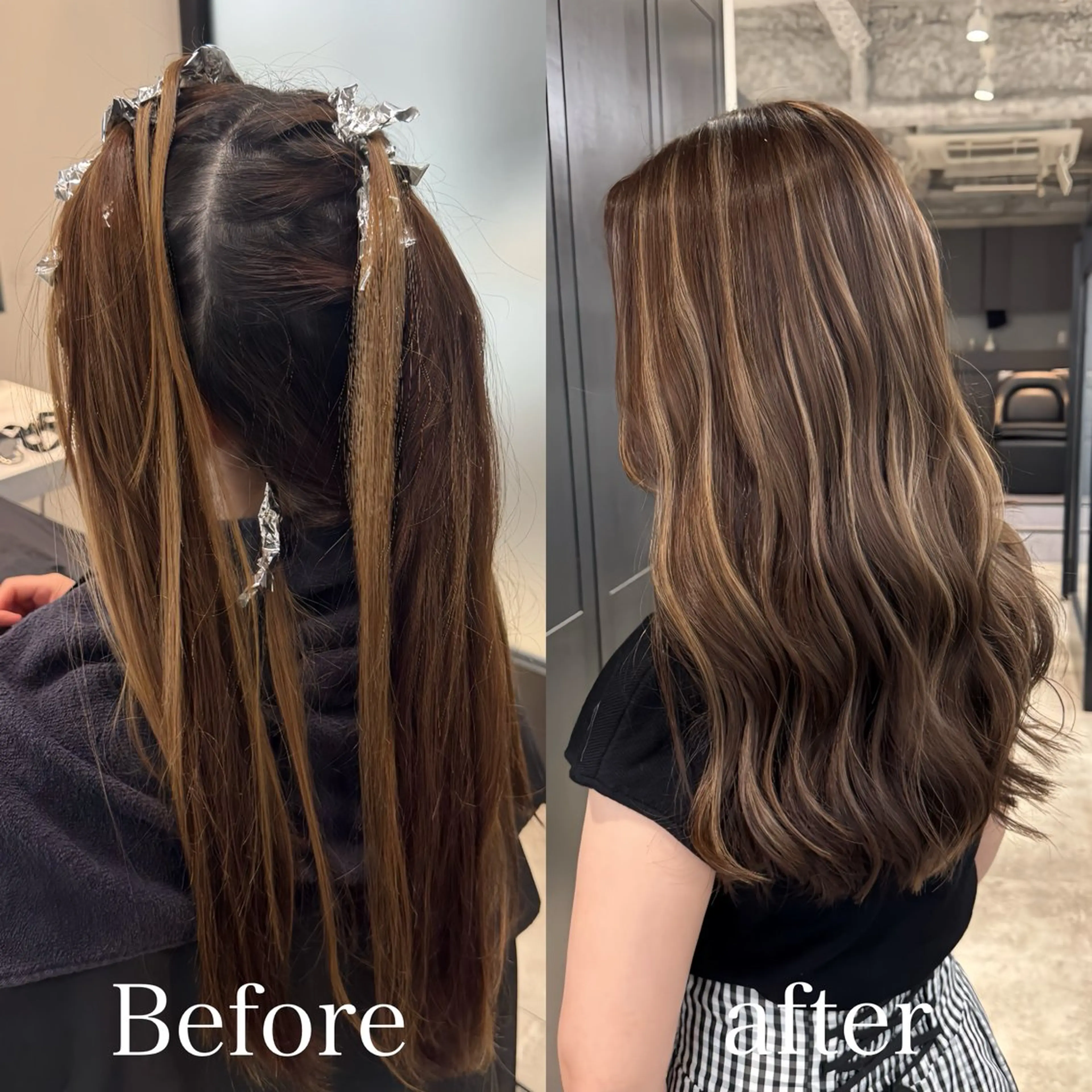 ロング カラー ハイライトカラー ハイライト カット ヘアカラー ハイライト／髪質改善 裕樹のヘアスタイル