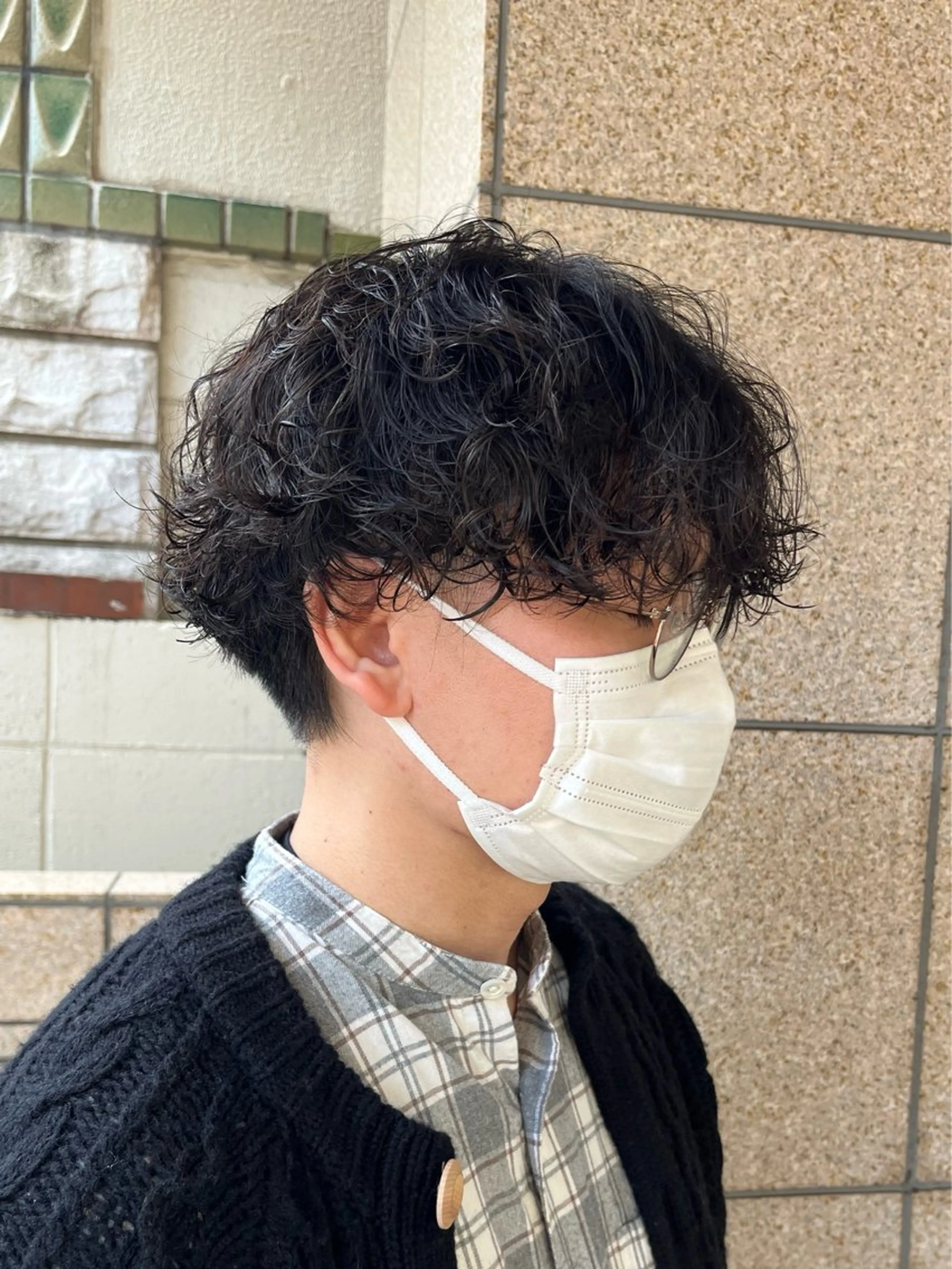 ショート メンズ 波巻きパーマ 🌈月1夜モデル募集 📩ください⭐️のヘアスタイル