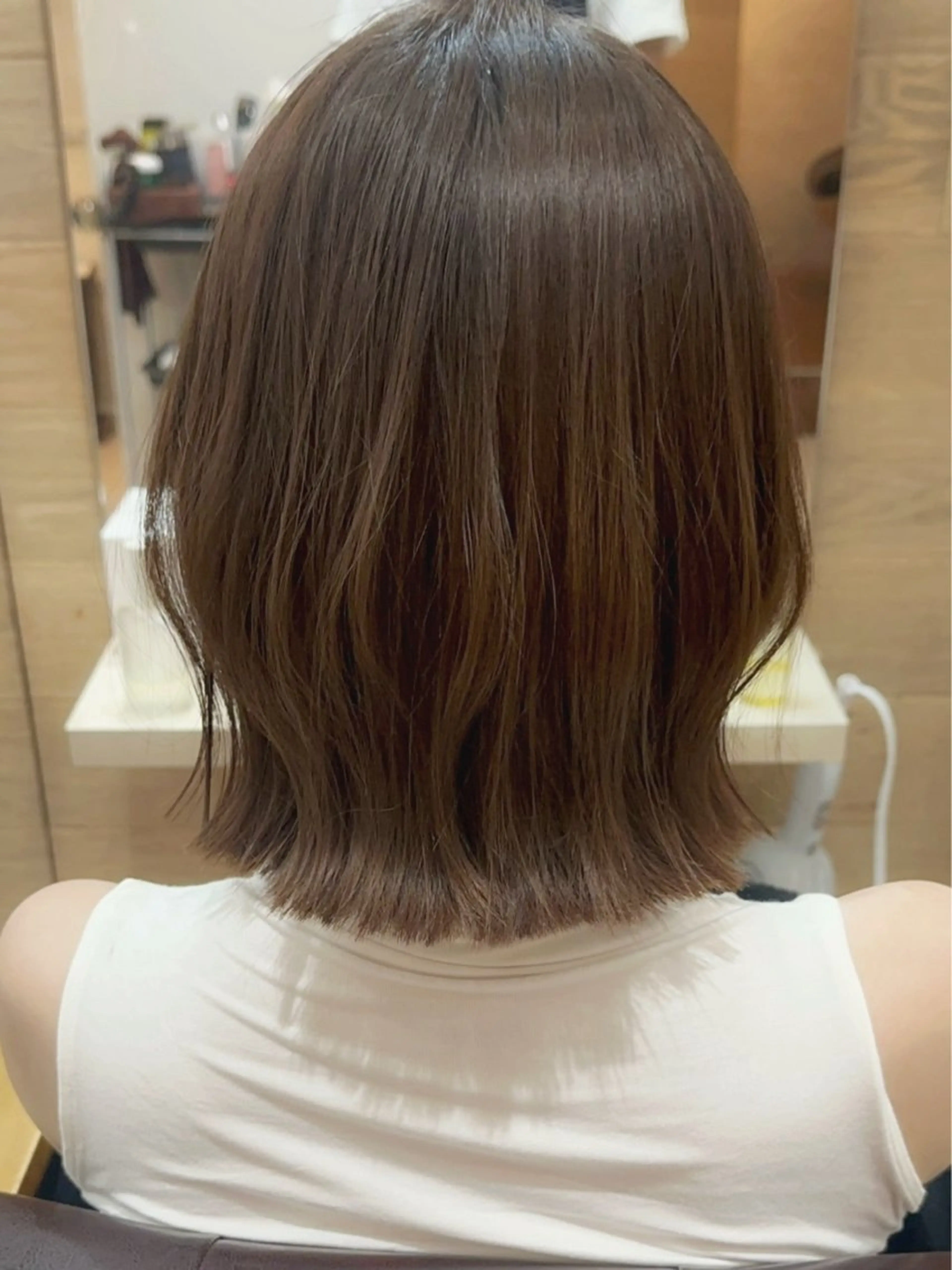 ミディアム カラー 透明感カラー くびれヘア カット ヘアカラー トリートメント 似合わせヘア/ボブ/ ミディアム/Takaのヘアスタイル