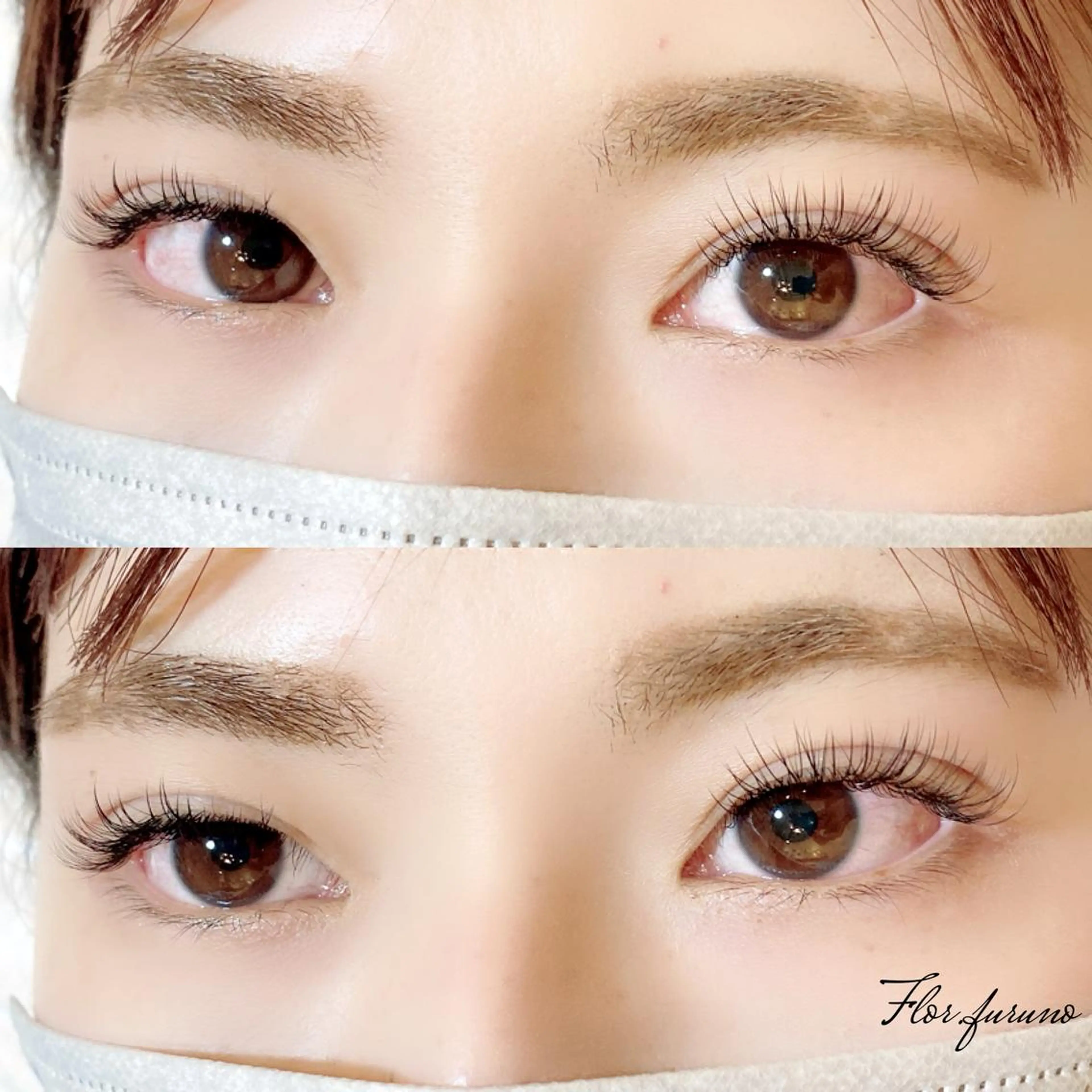 マツエク・マツパ アイブロウ フラットラッシュ Flor上大岡 ＊フルノ リナ＊のマツエク・マツパデザイン
