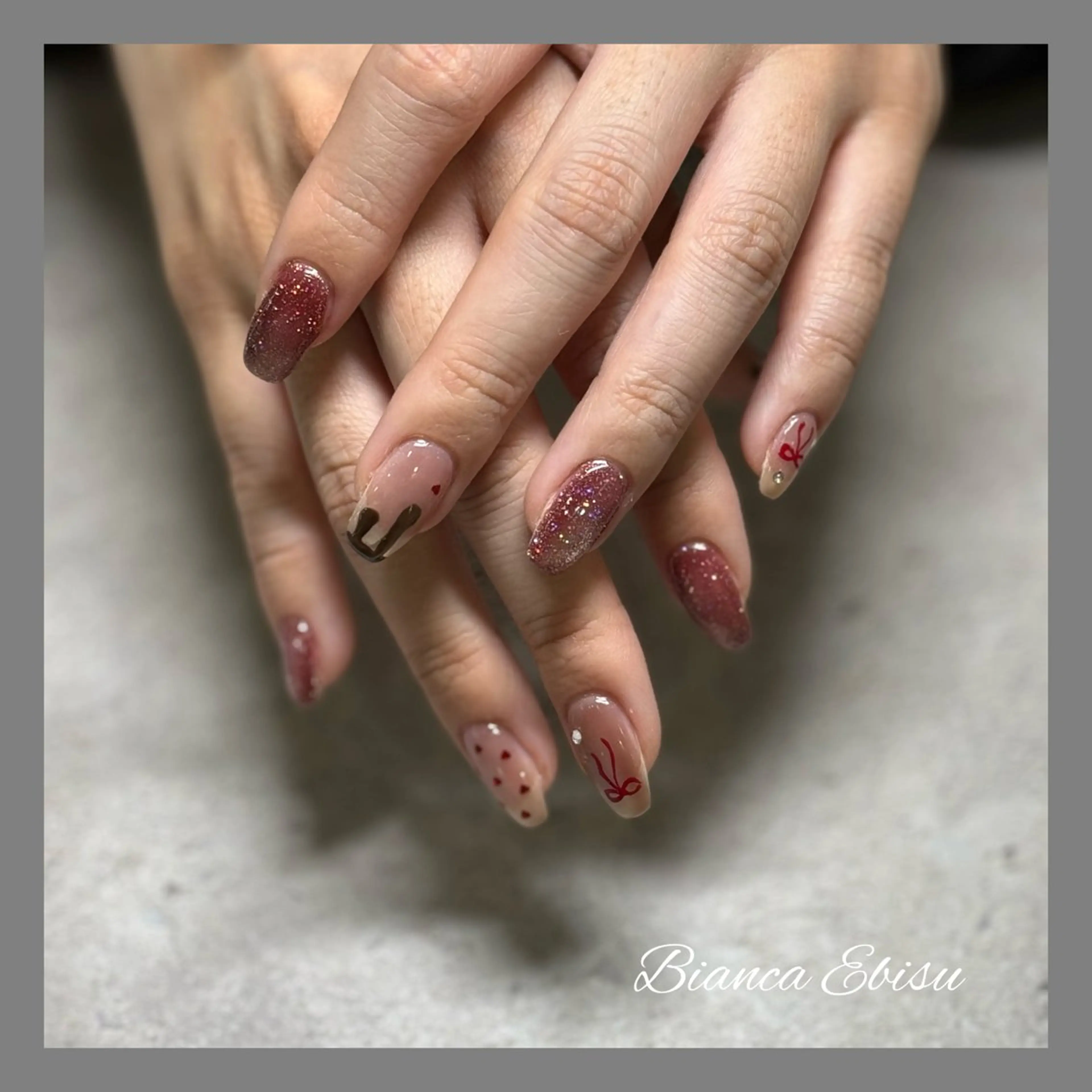 ネイル バレンタイン ハンドネイル Bianca TORII🌞のネイルデザイン