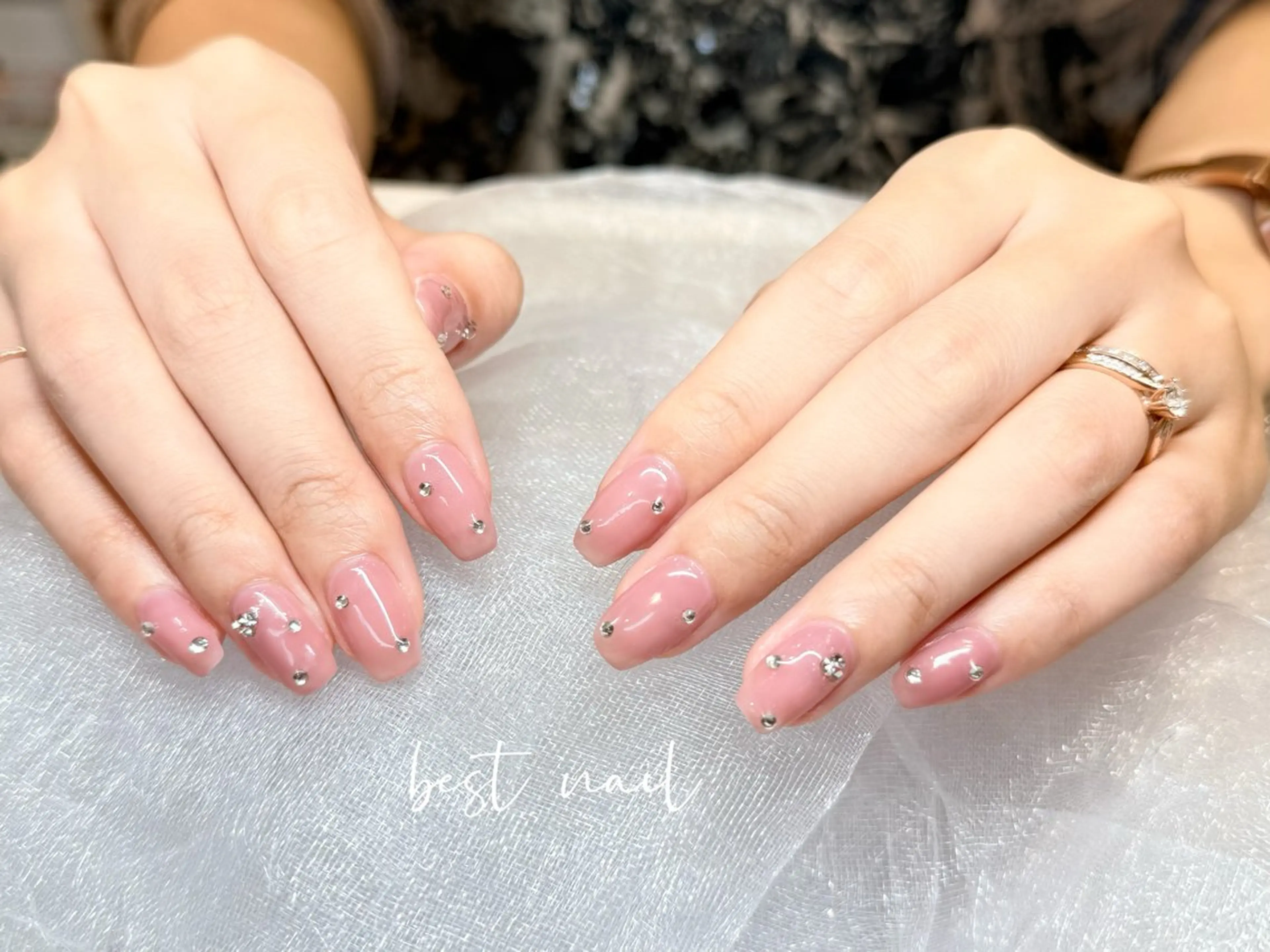 ネイル オーロラネイル クリアネイル 長さ出し ジェルネイル 韓国ネイル ハンドネイル best nailのネイルデザイン