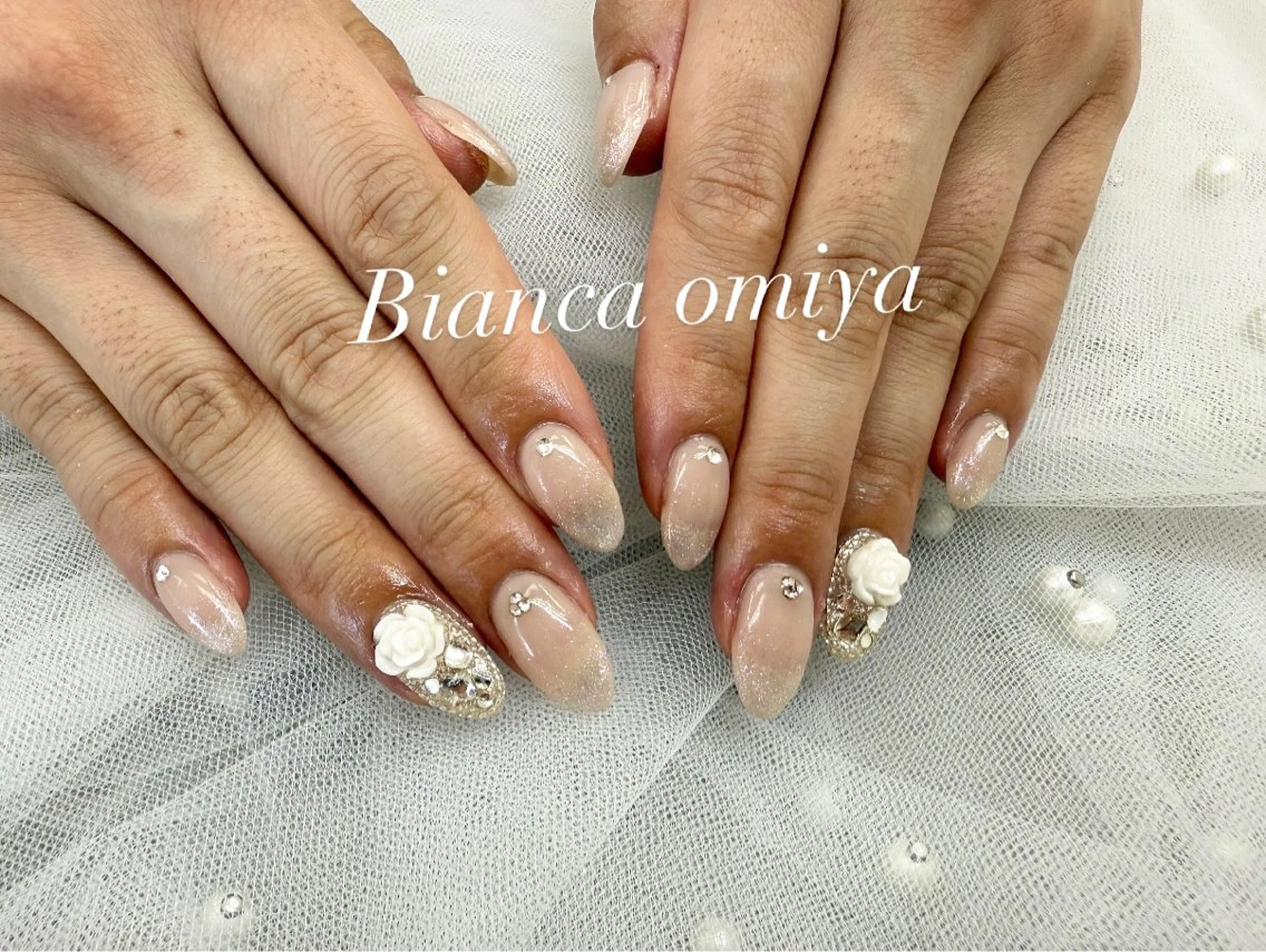 ネイル フラッシュネイル フレンチネイル ジェルネイル グラデーション マグネットネイル ハンドネイル Bianca大宮 入江のネイルデザイン