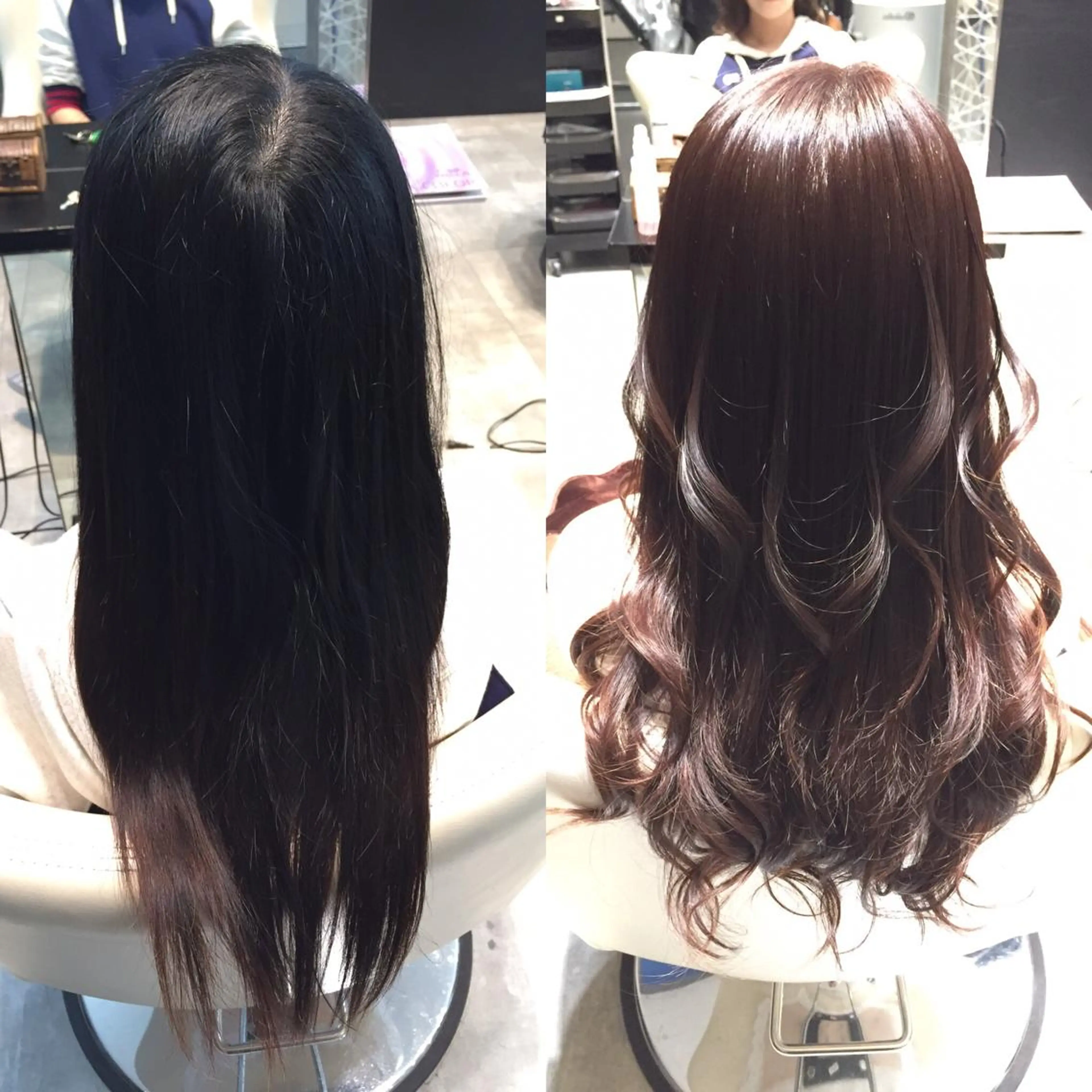 ミディアム セミロング ロング カラー イルミナカラー Re:ta KANZOのヘアスタイル