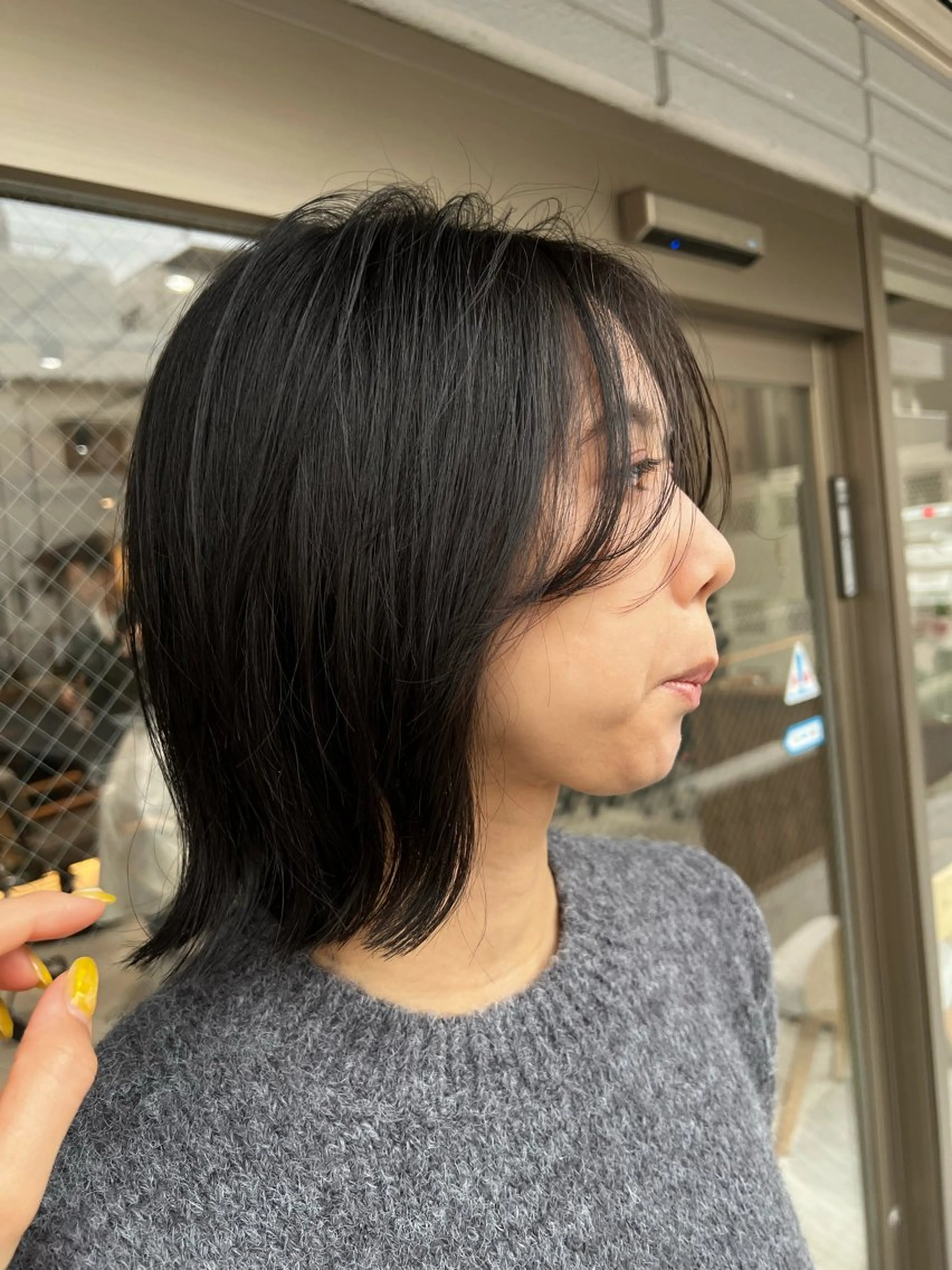 ミディアム ボブレイヤー ボブ レイヤーカット カット 艶ボブ🤎暖色カラー 縮毛矯正/メンズ💈のヘアスタイル