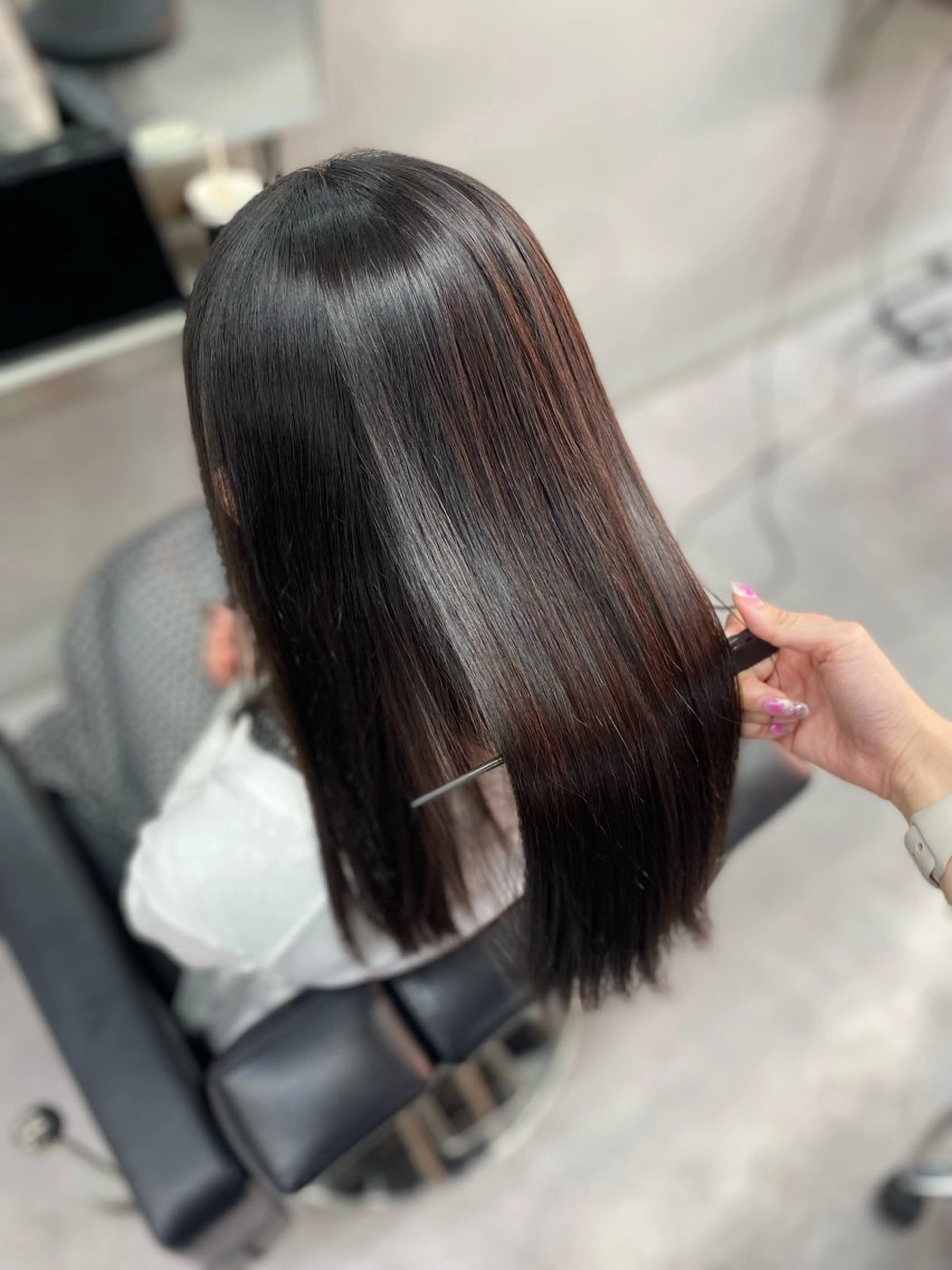 セミロング カット 縮毛矯正 トリートメント 艶髪/縮毛矯正 🫧辻野海羽のヘアスタイル