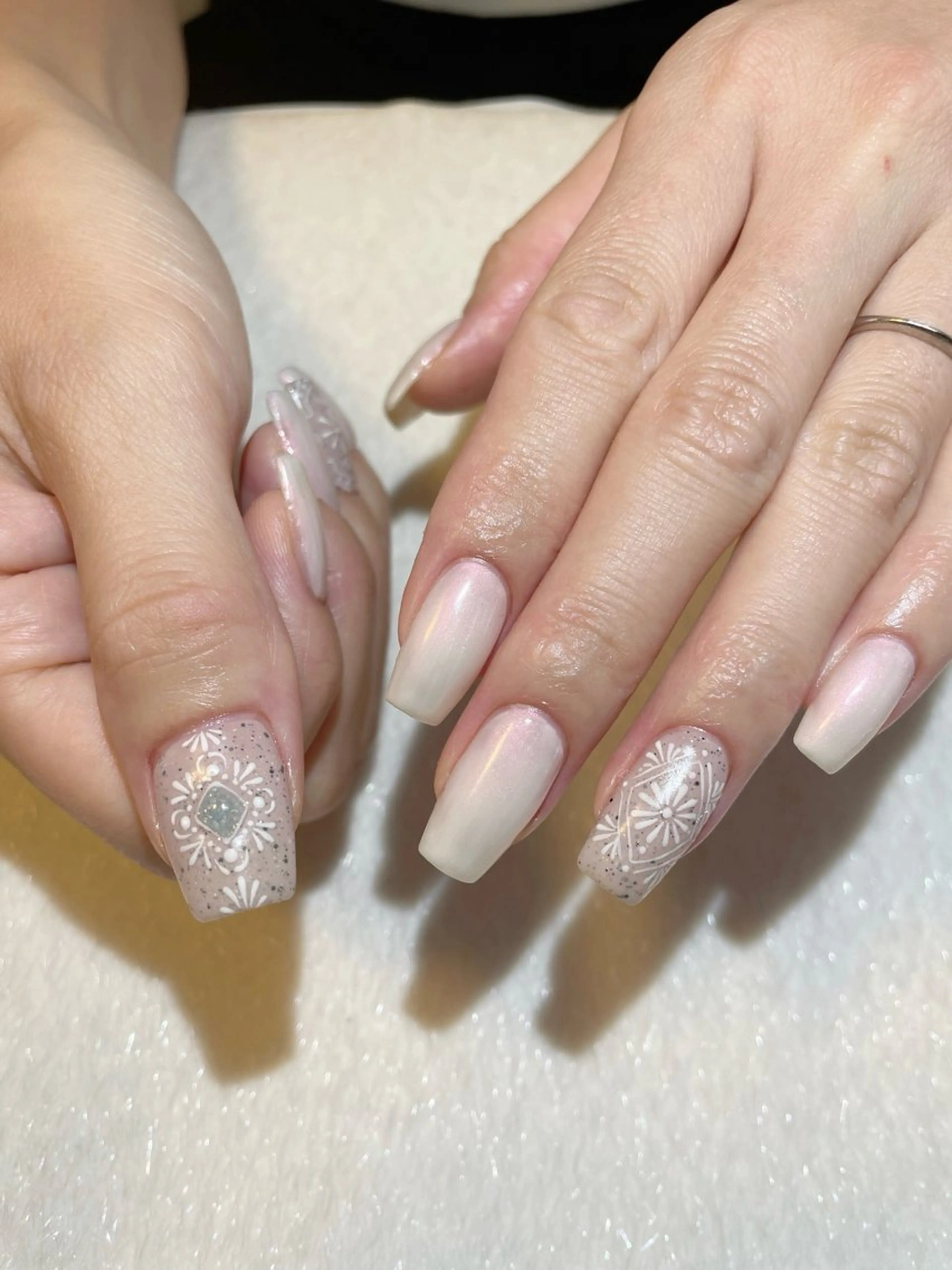 ネイル アートネイル ワンカラーネイル ホワイト ハンドネイル NAILSALON Nave所属・Nave NAOのネイルデザイン