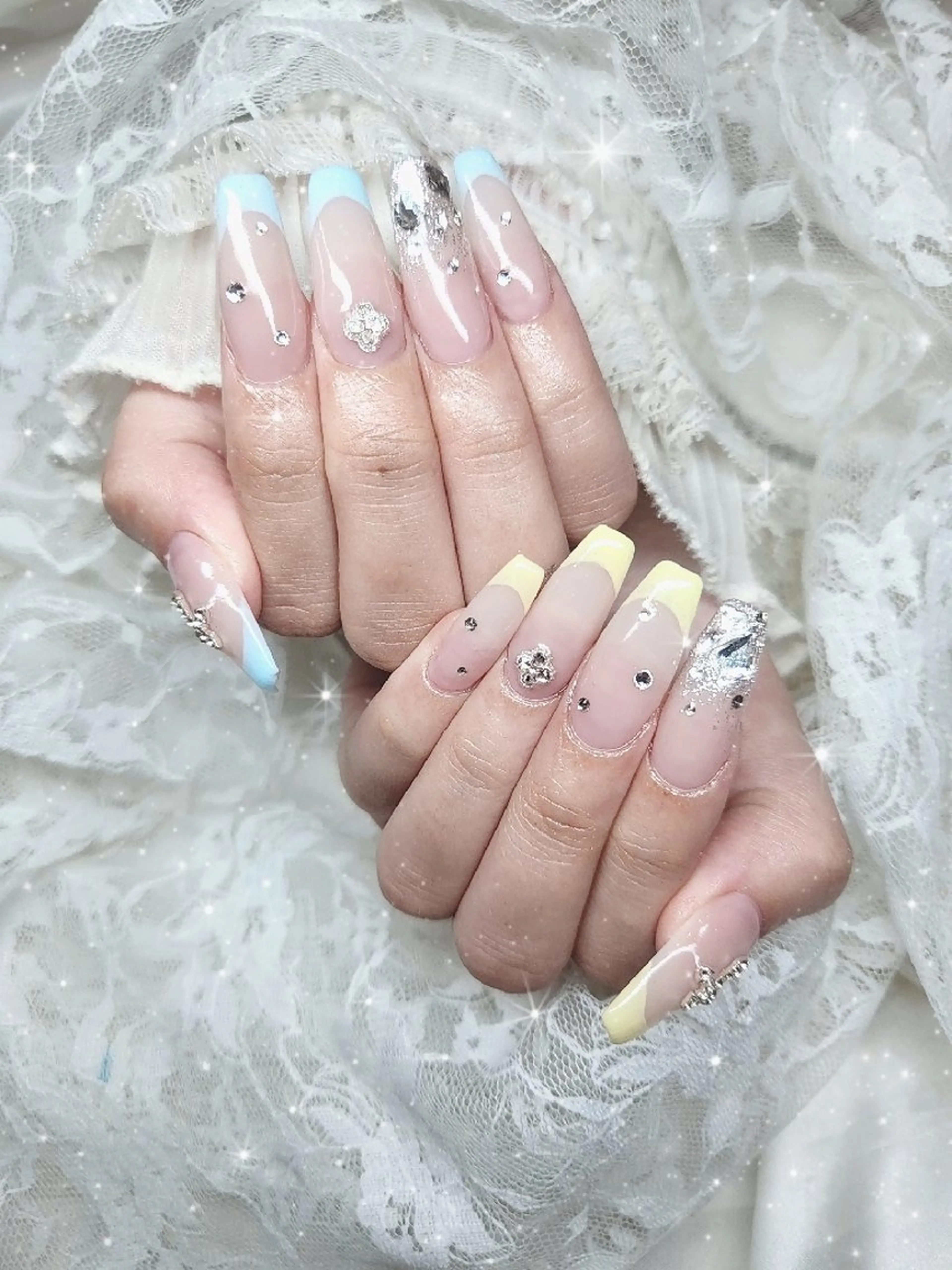 ネイル フレンチネイル 韓国ネイル マグネットネイル 持ち込み ピンク ハンドネイル nailsalon sissy所属・sissy hatsuneのネイルデザイン