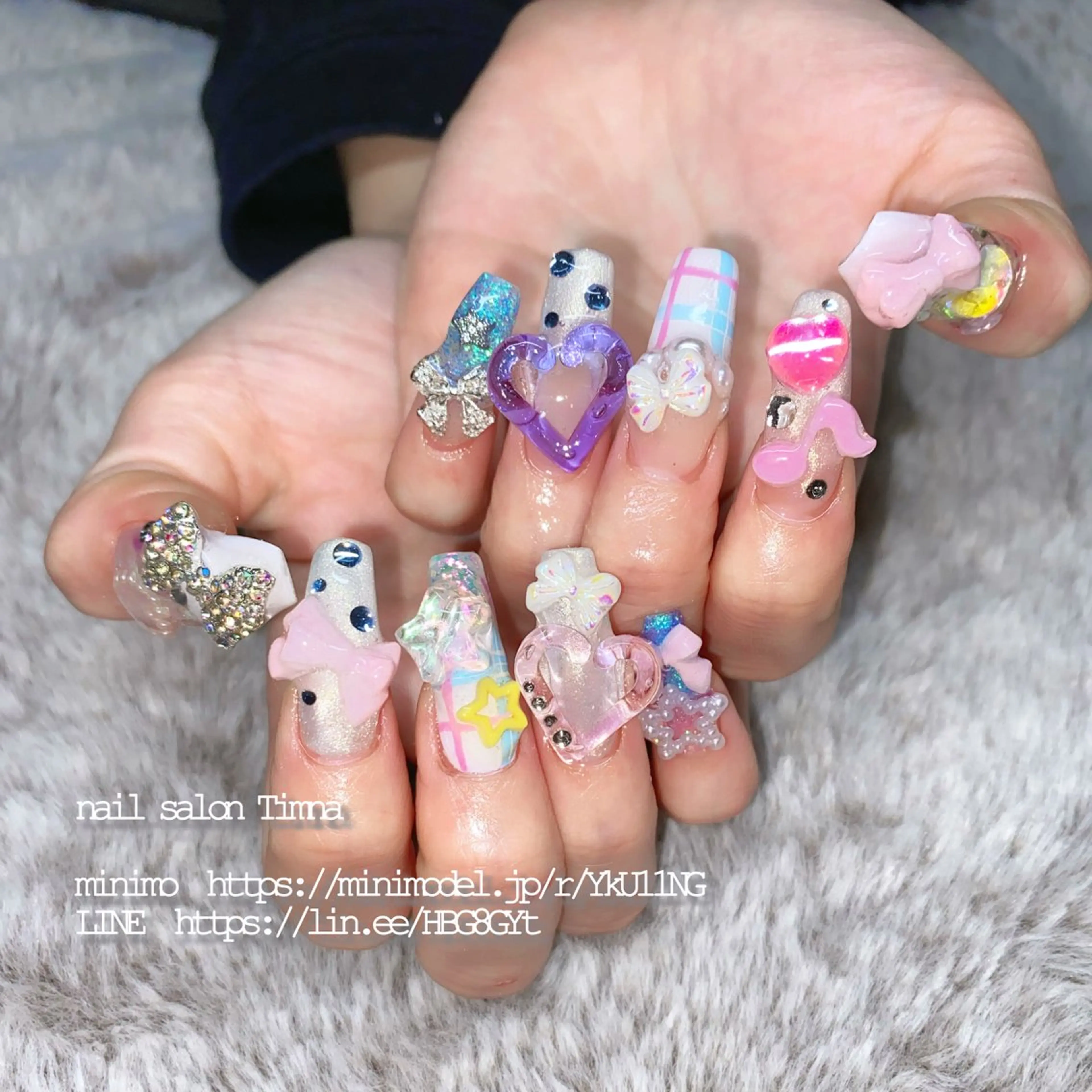 ロング ハンドネイル NAILSALON 🍔Timna🍟のネイルデザイン