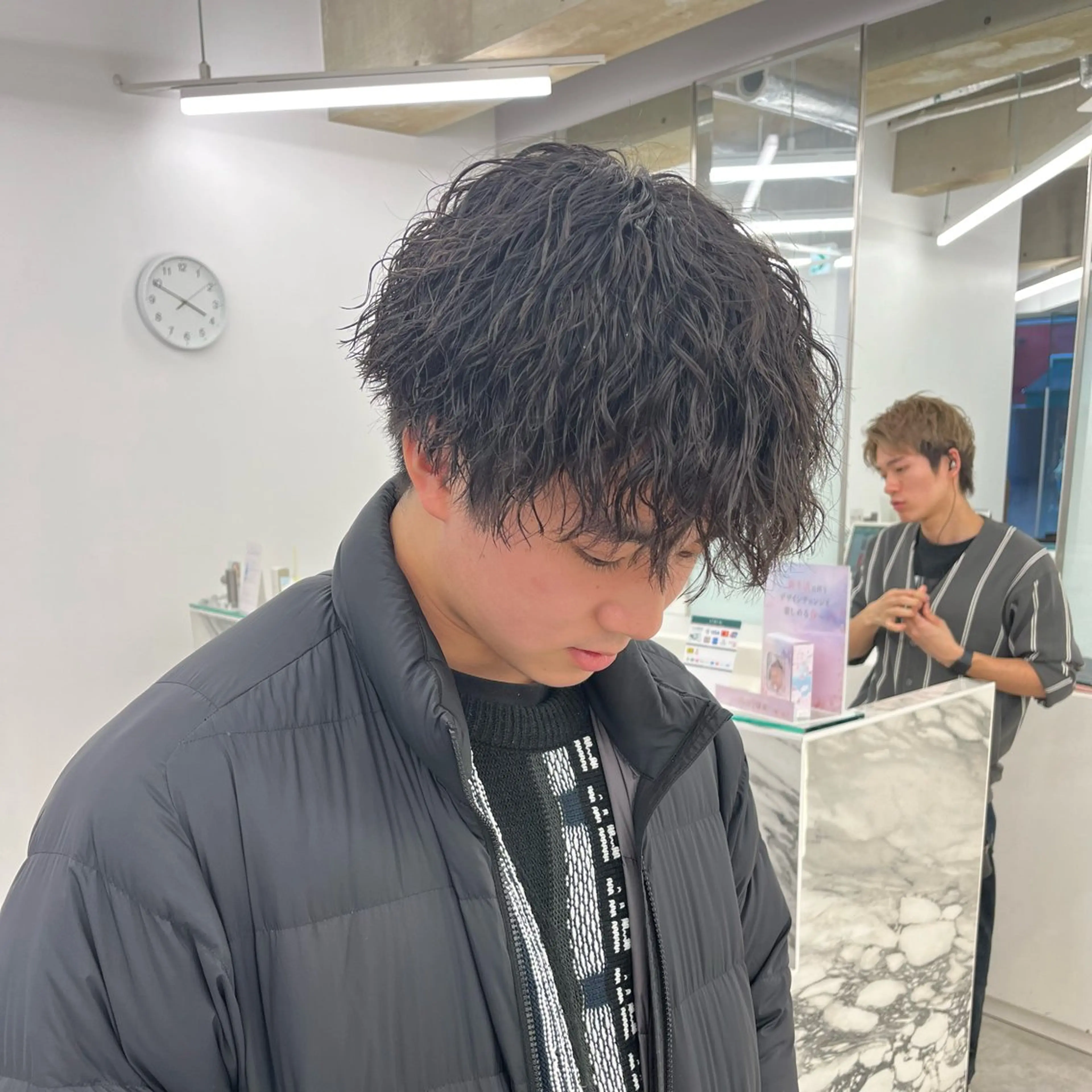 セミロング カラー パーマ メンズ 森龍馬 メンズ専門美容師のヘアスタイル