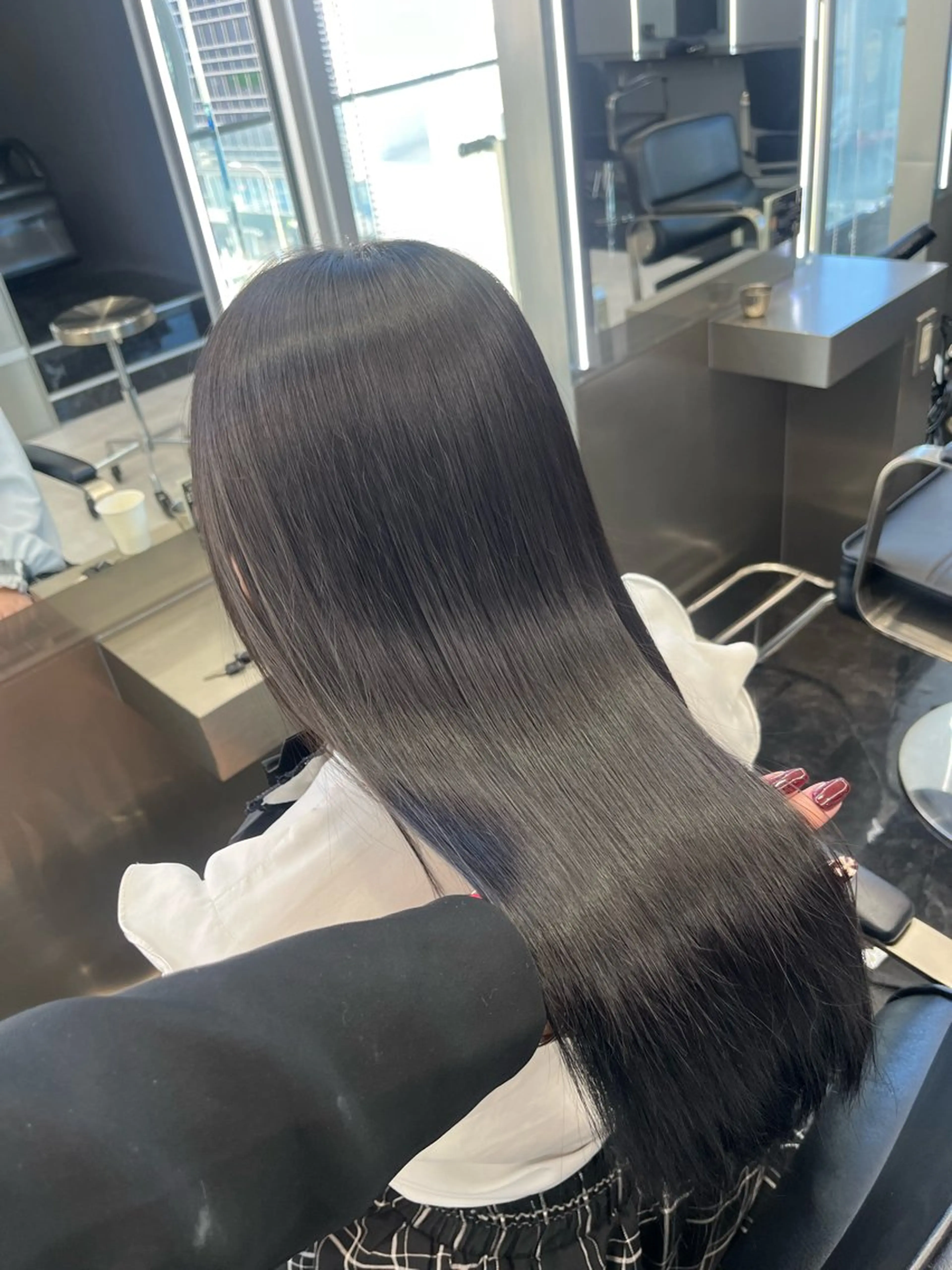 セミロング カラー ヘアアレンジ 黒髪 透明感カラー ハイトーン/透明感 髪質改善/rinaのヘアスタイル