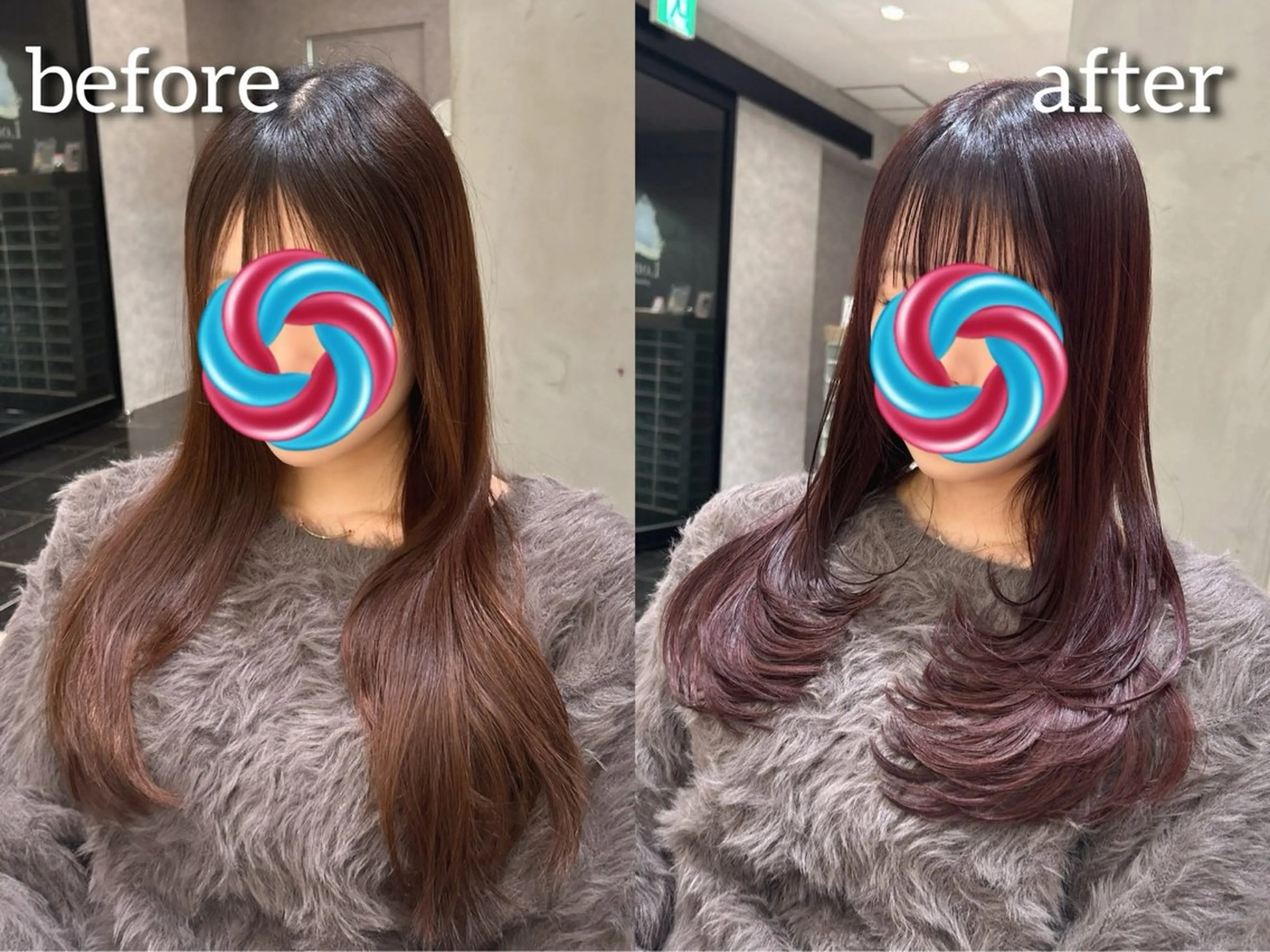 セミロング カット ヘアカラー トリートメント Lond roseのヘアスタイル