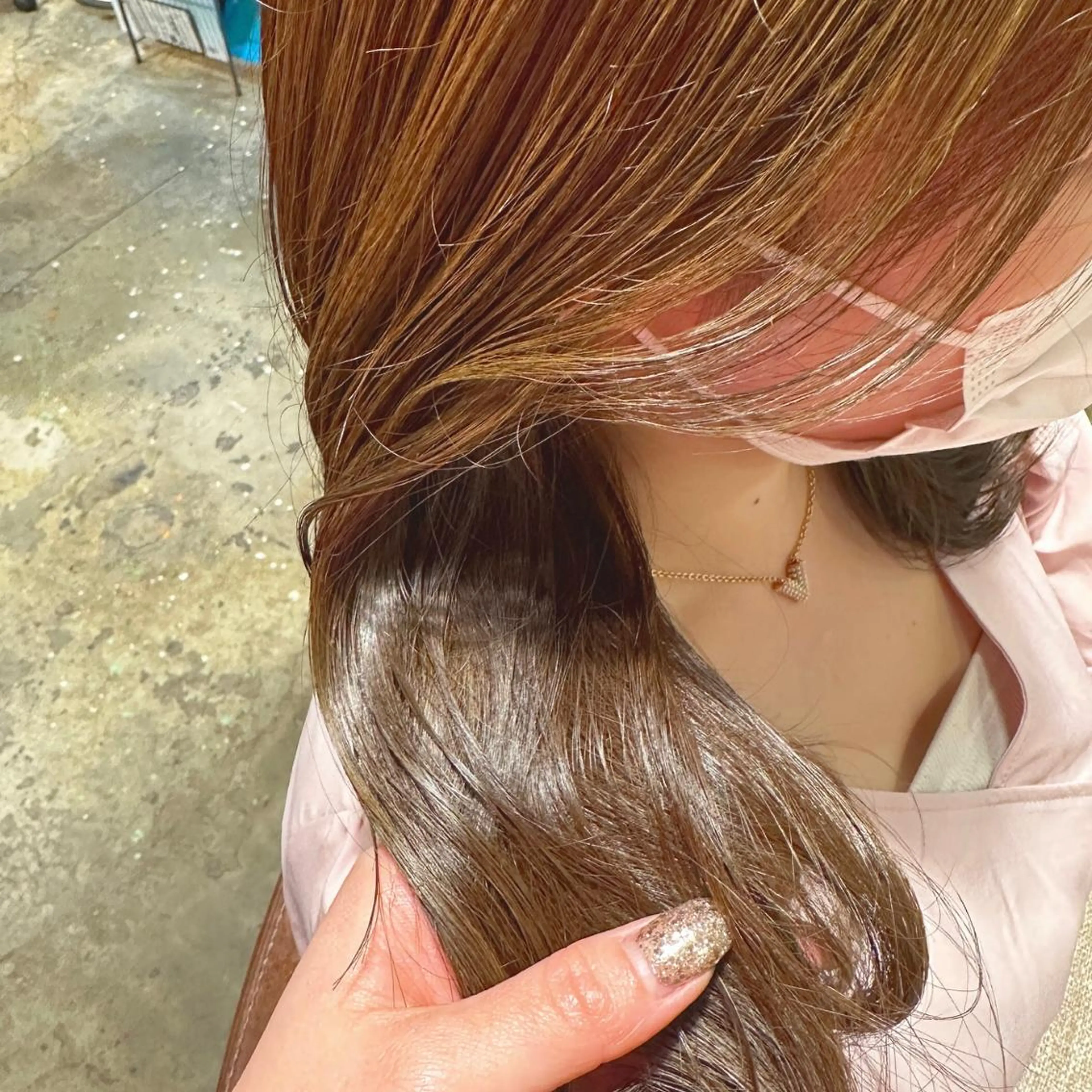 セミロング カラー ヘアアレンジ 透明感カラー 🇰🇷韓国ｽﾀｲﾙ ﾚｲﾔｰ/ayanaのヘアスタイル